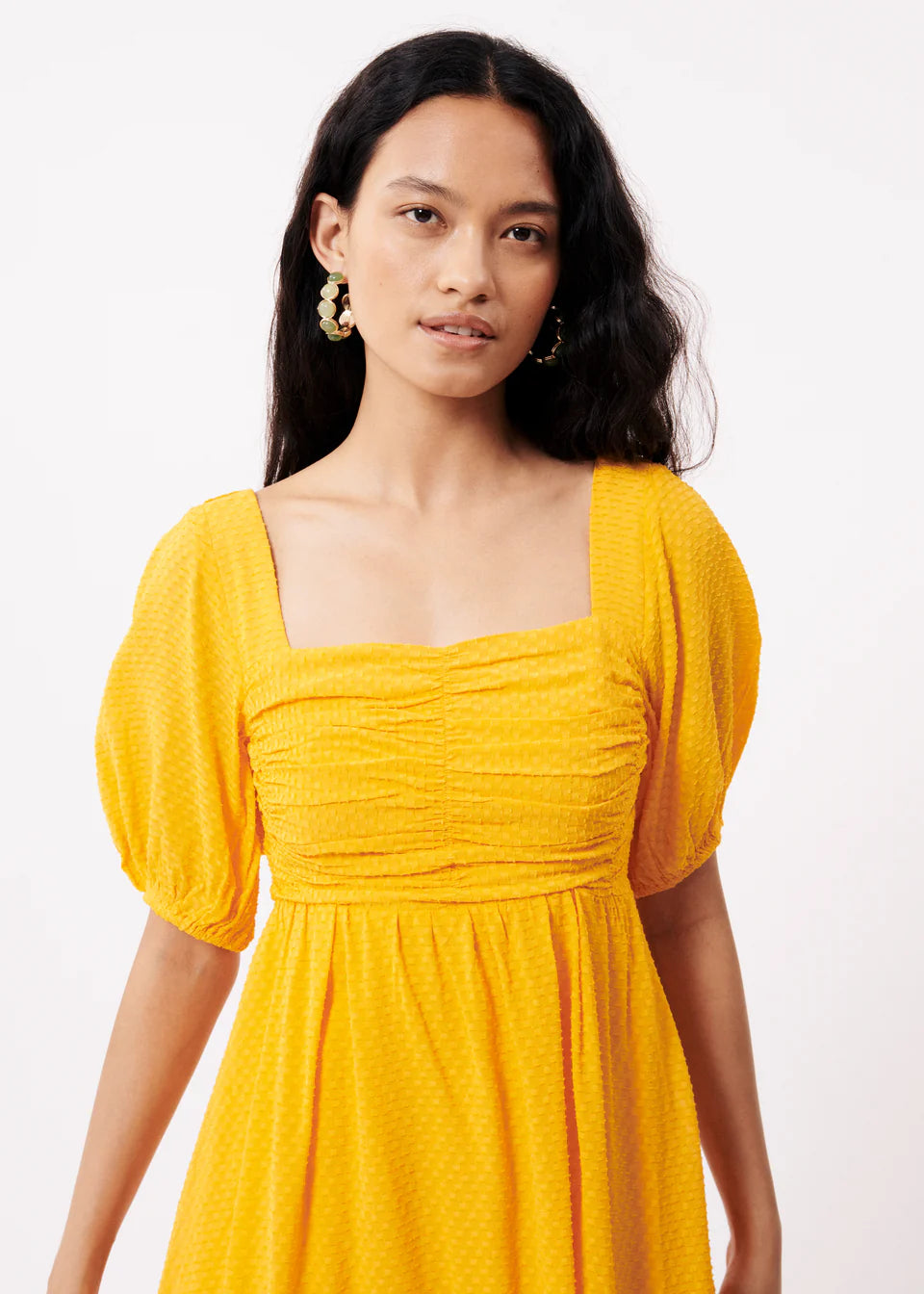 Puff-Sleeve Mango Dress