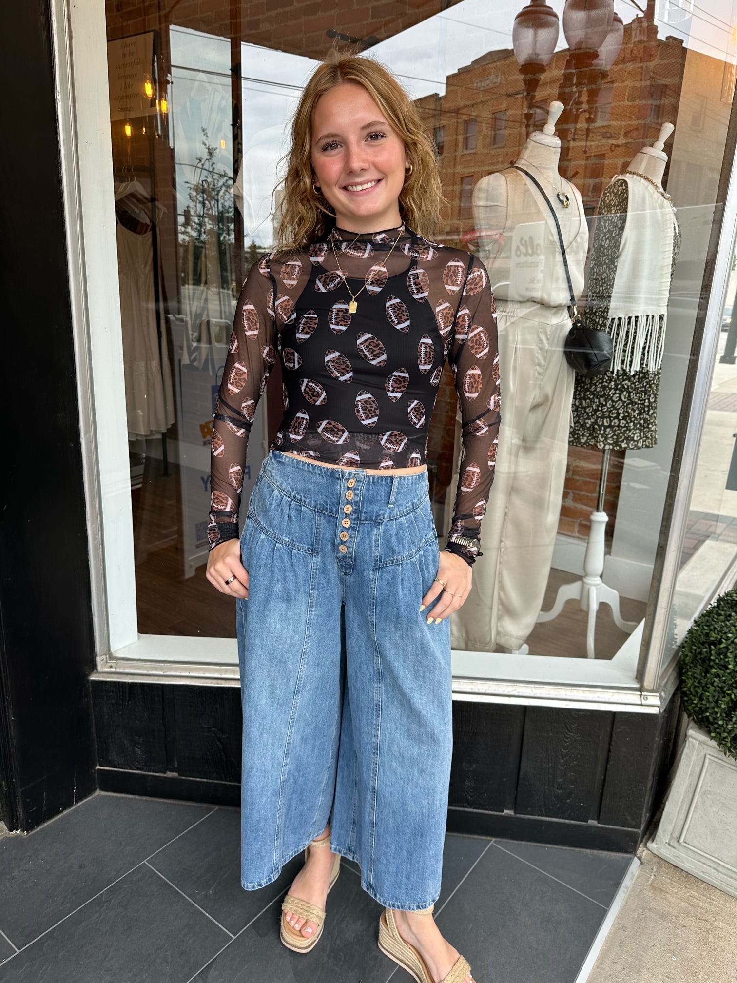 Leopard Football Print Top