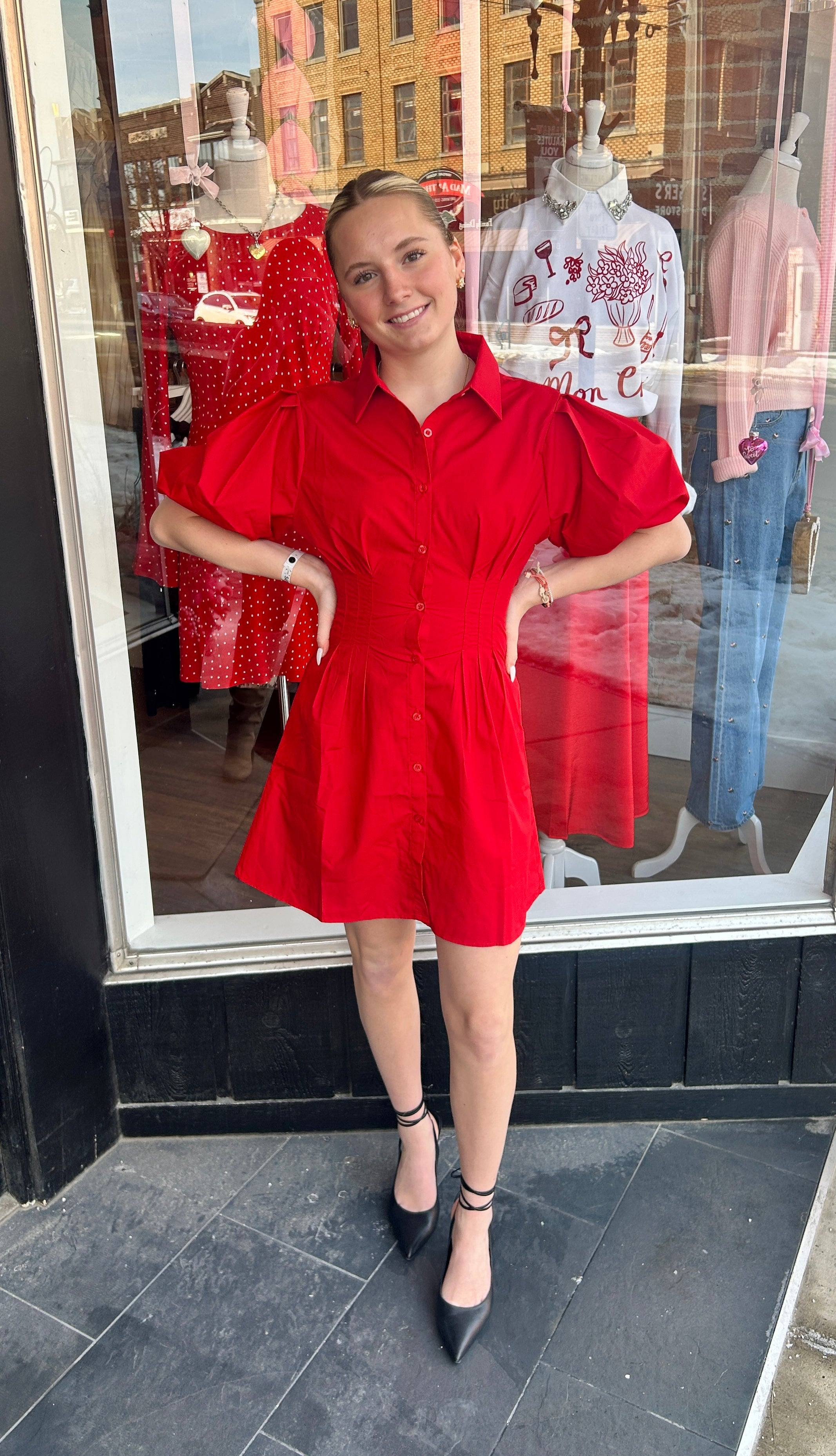 Jacqueline Bubble Sleeve Dress