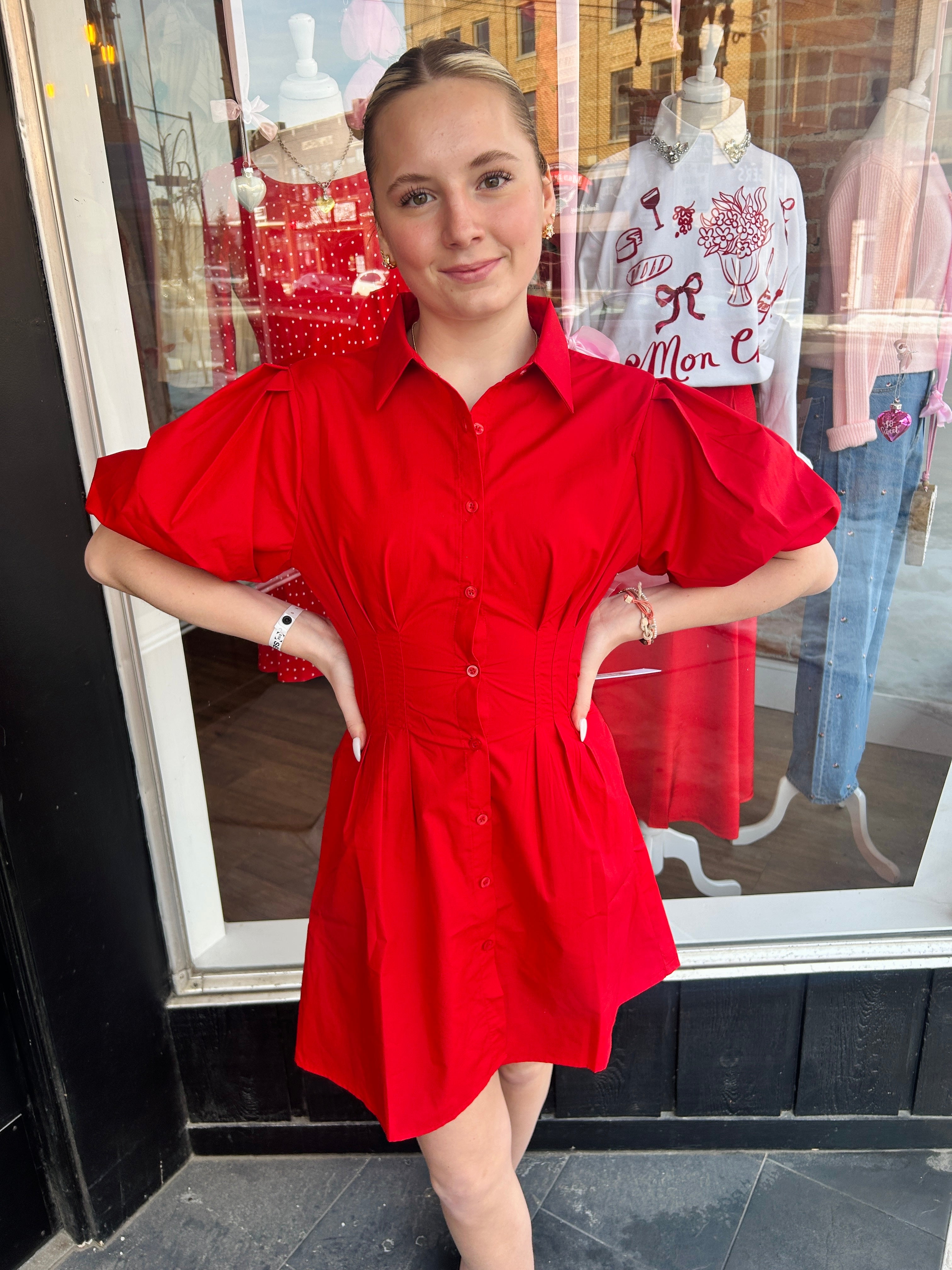 Jacqueline Bubble Sleeve Dress