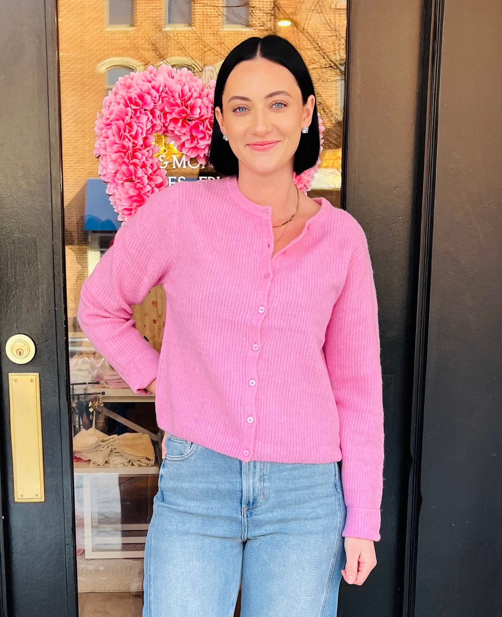 Medina Rib Cardigan Pink Crush