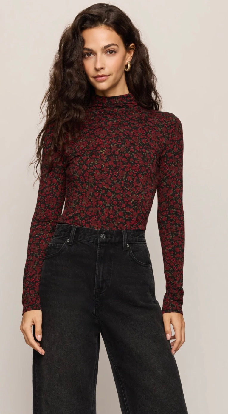 Lira Dani Ditsy Top Red Dahlia