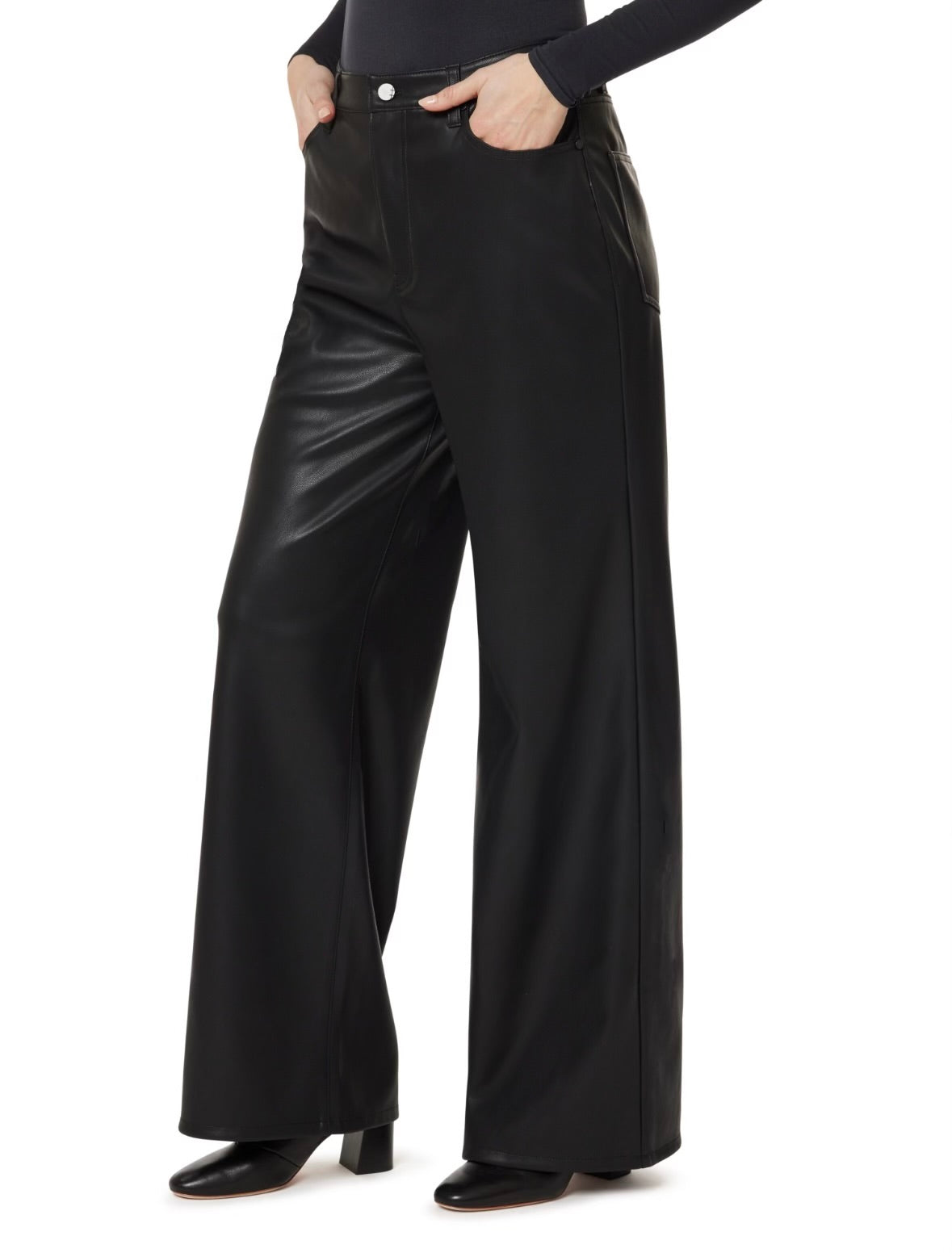 Romy Faux Leather Slouch Wide-Leg Pant