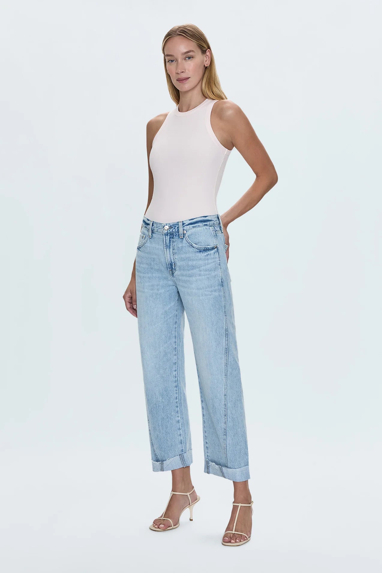 Kacey Mid Rise Cuffed Boyfriend Jean
