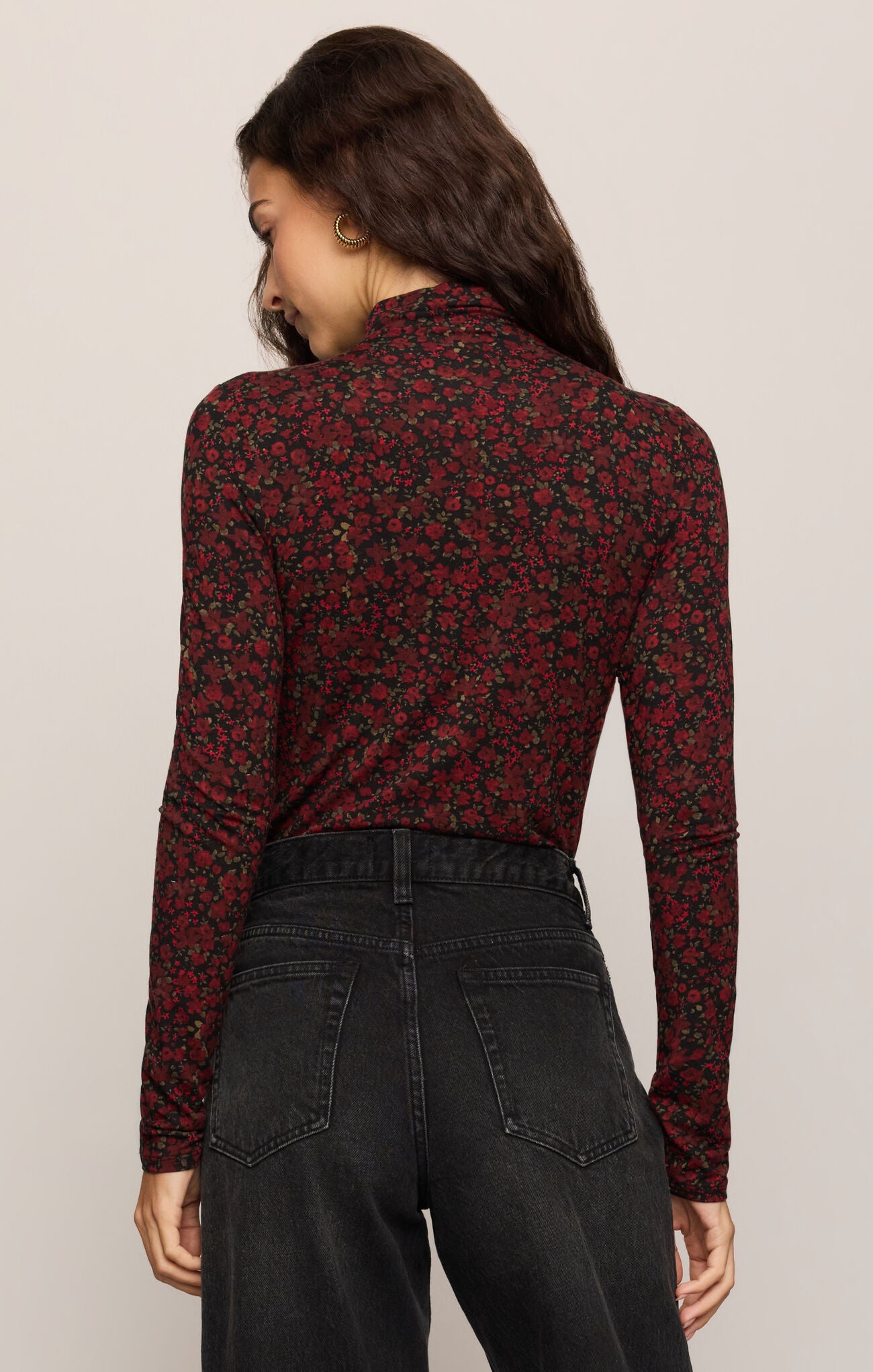 Lira Dani Ditsy Top Red Dahlia