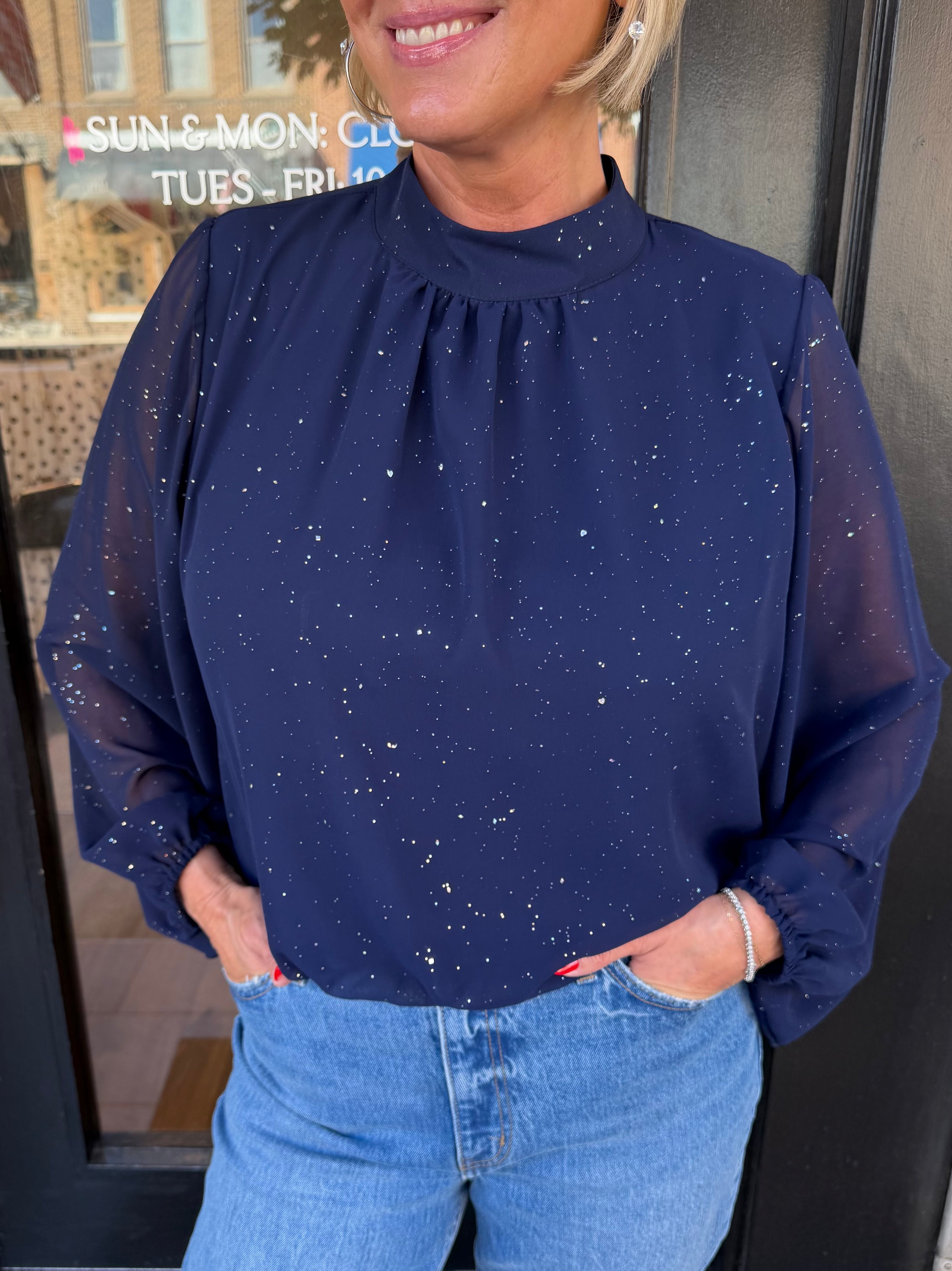The Midnight Shimmer Blouse