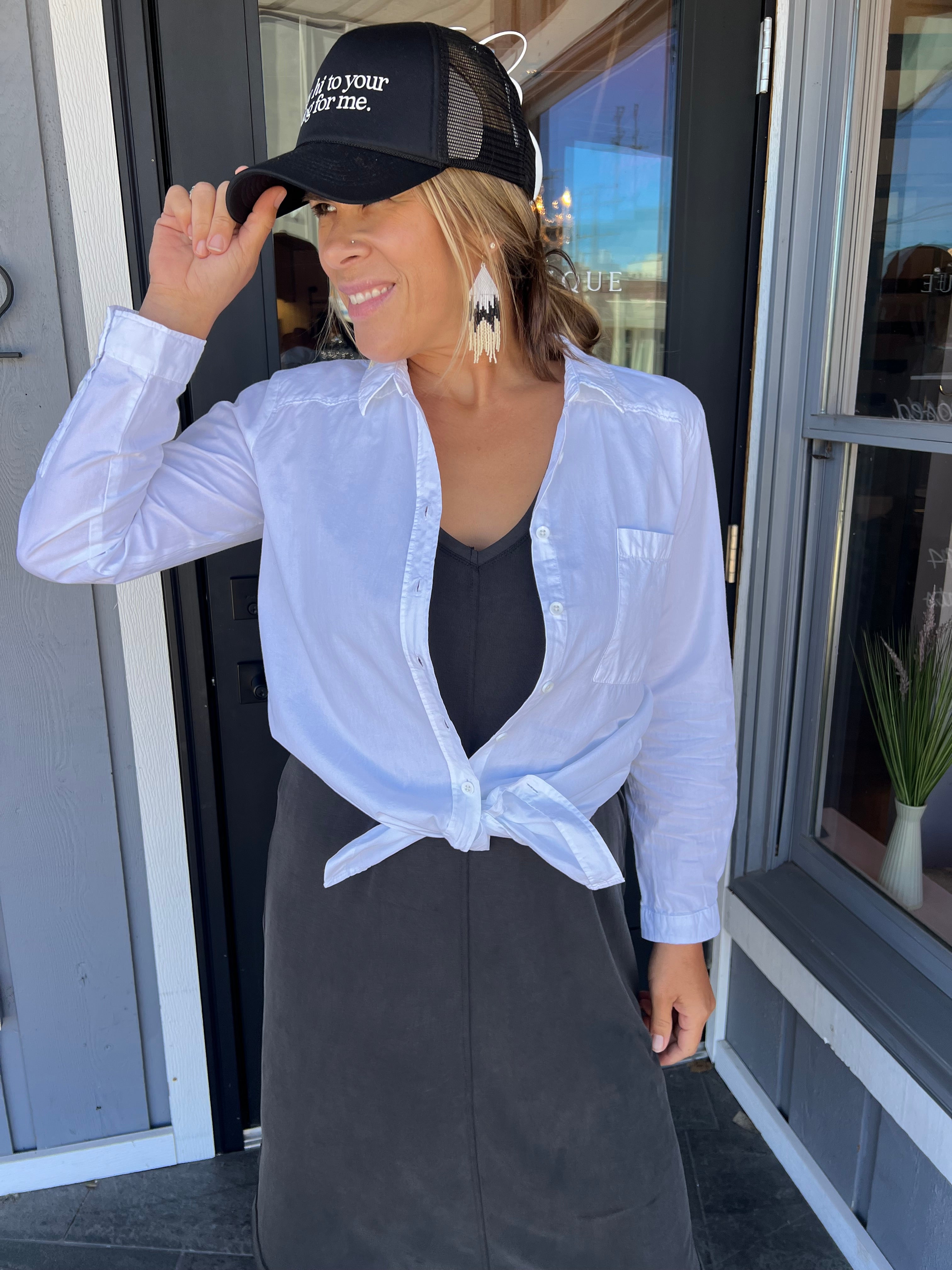 FINAL SALE White Button Down Collared Shirt