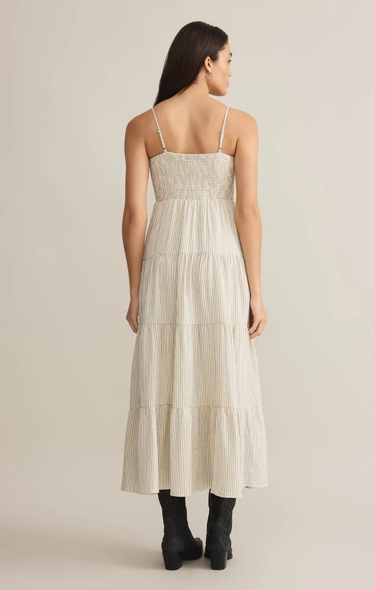 Balos Striped Maxi Dress Natural