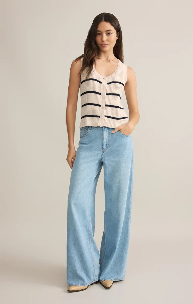 Sycamore Stripe Sweater Vest Sea Salt