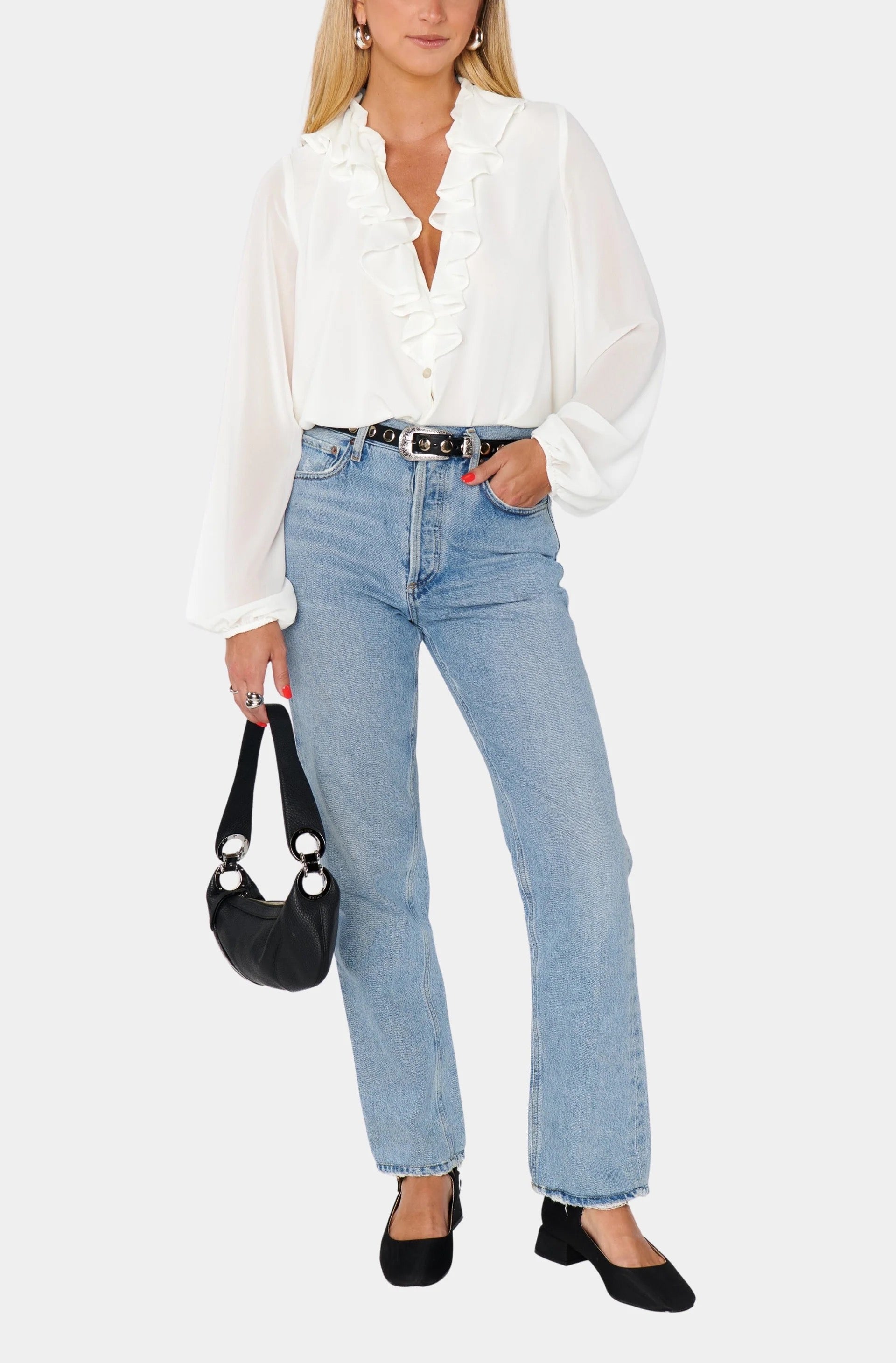 Suki Ruffle Top Wedding Cake Chiffon