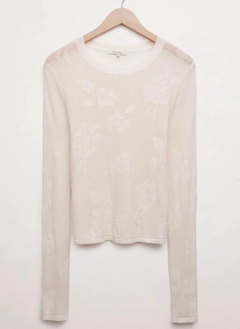 Ivory Mesh Long Sleeve Top