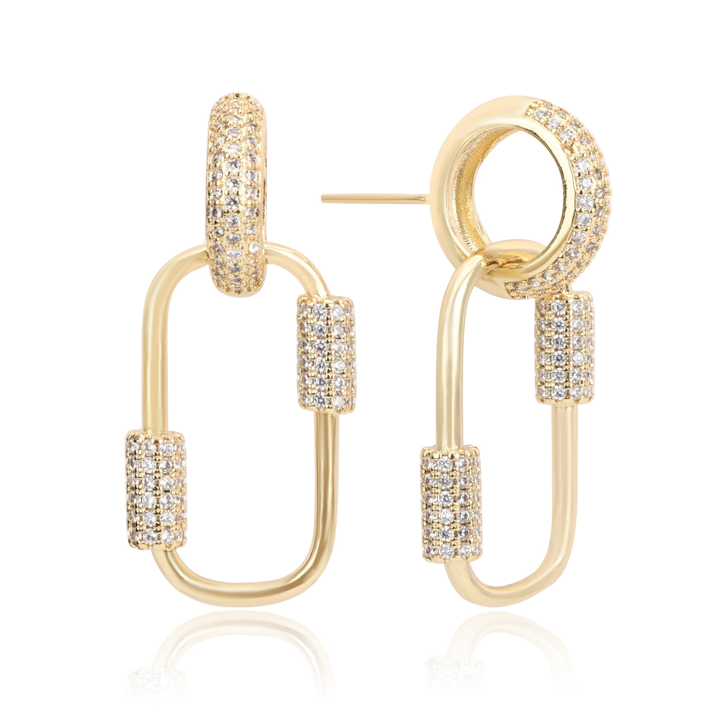 Pave Link Earrings