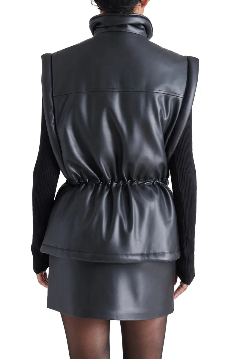 Black Faux Leather Vest