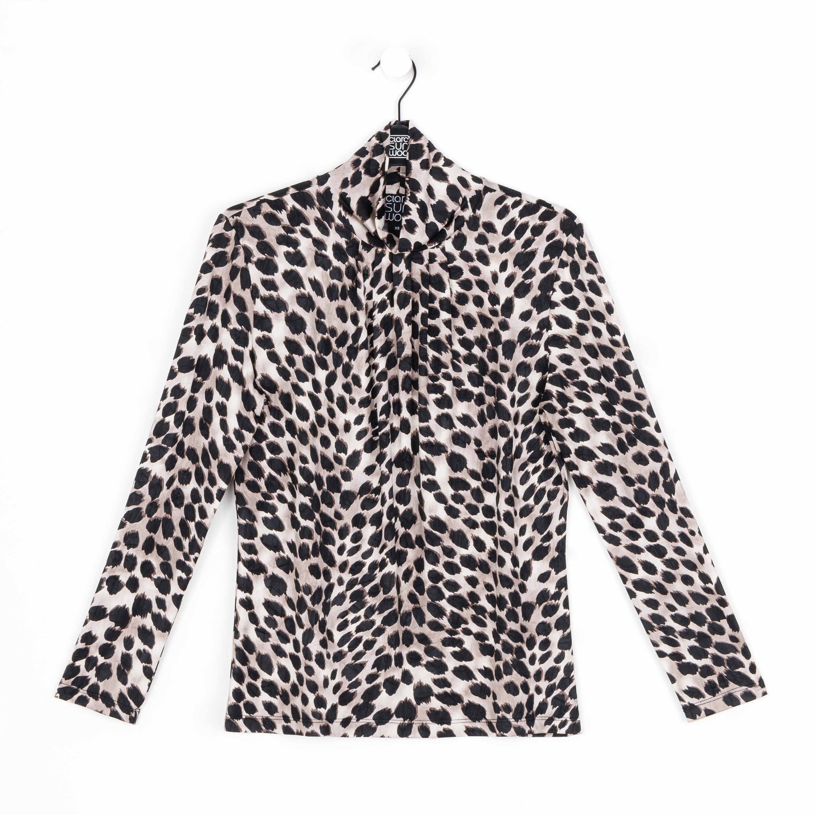 Cheetah Mock Neck Top