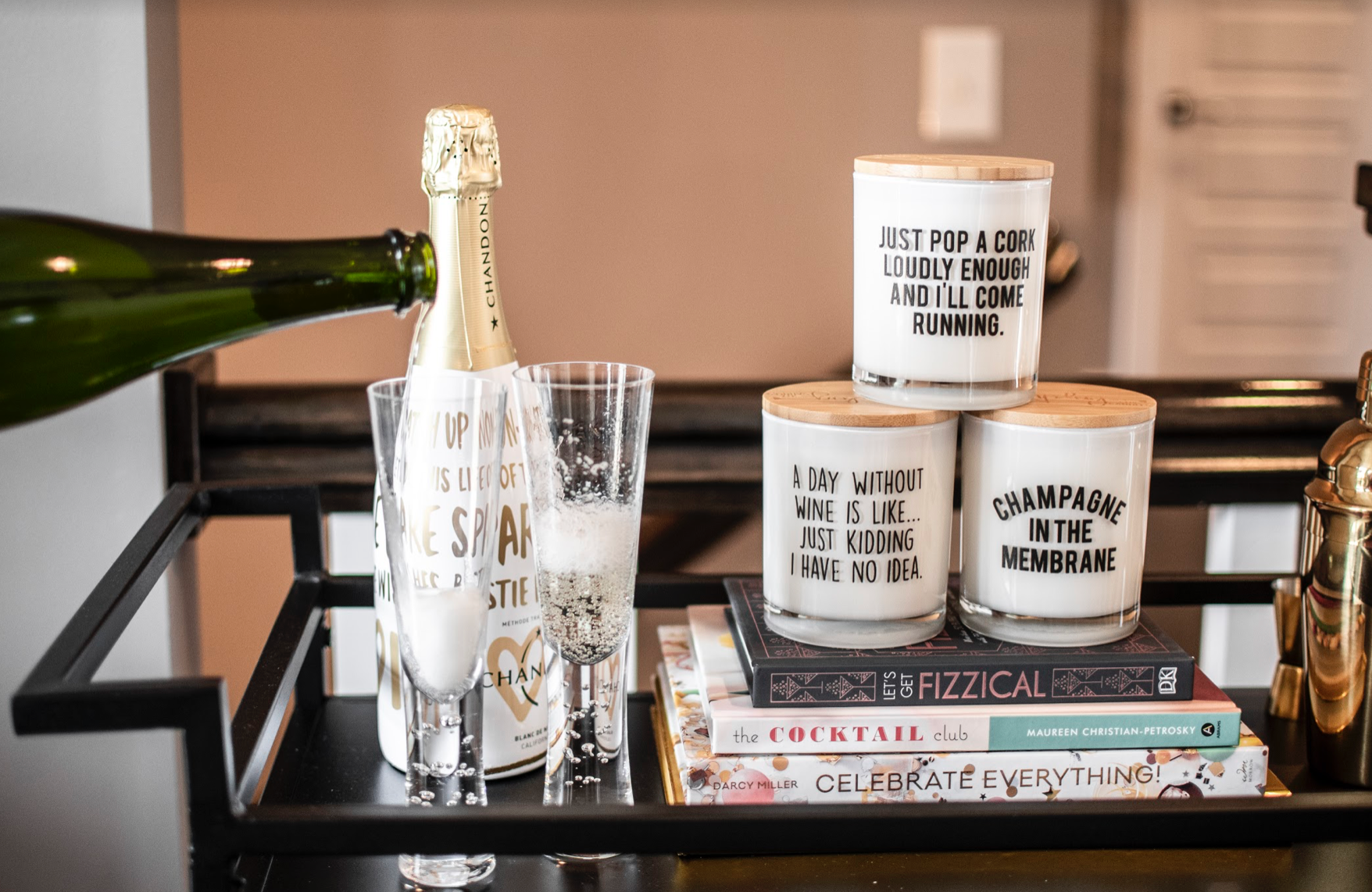 Champagne in the Membrane Funny Wine Soy Candle: Sugared Citrus