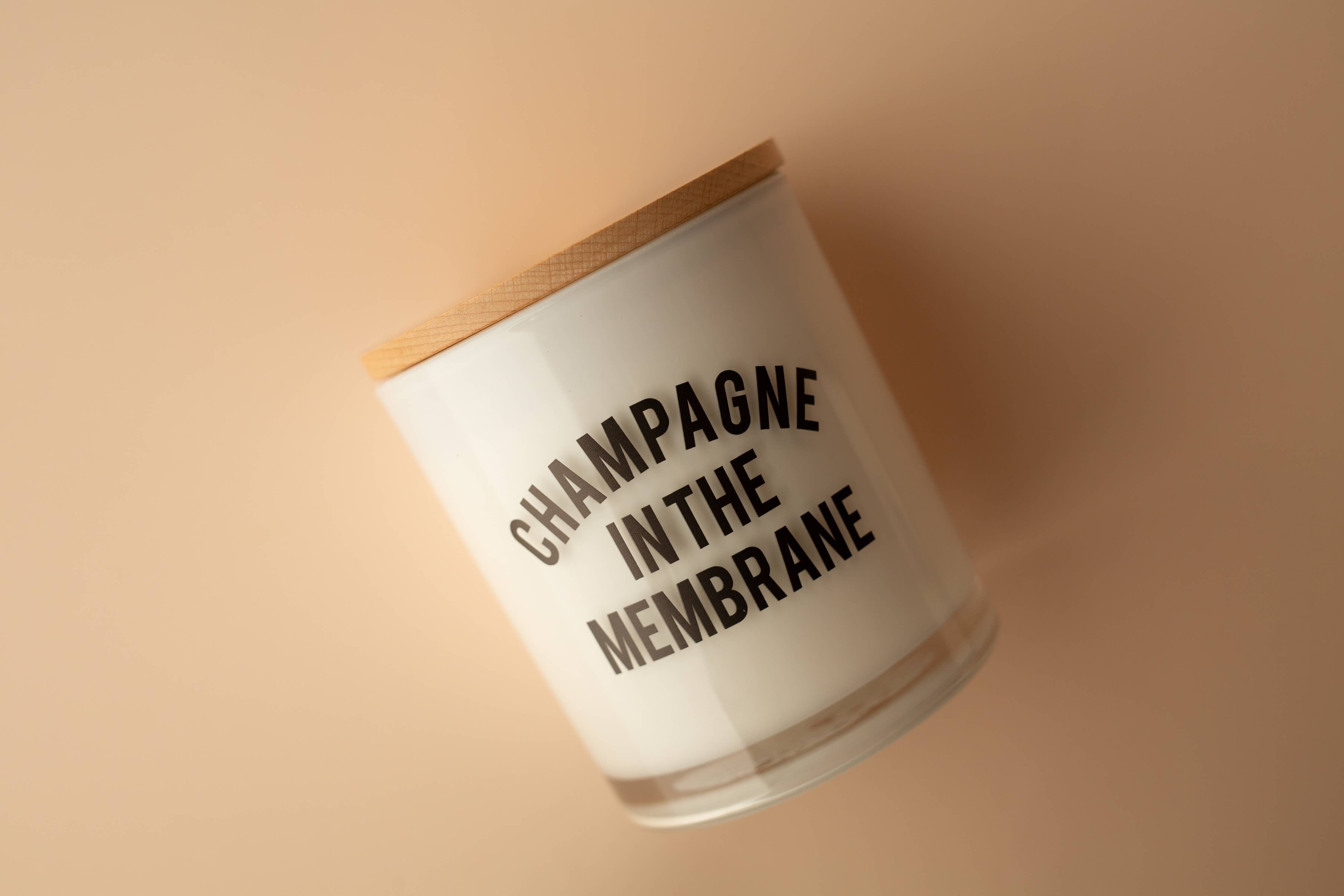 Champagne in the Membrane Funny Wine Soy Candle: Sugared Citrus