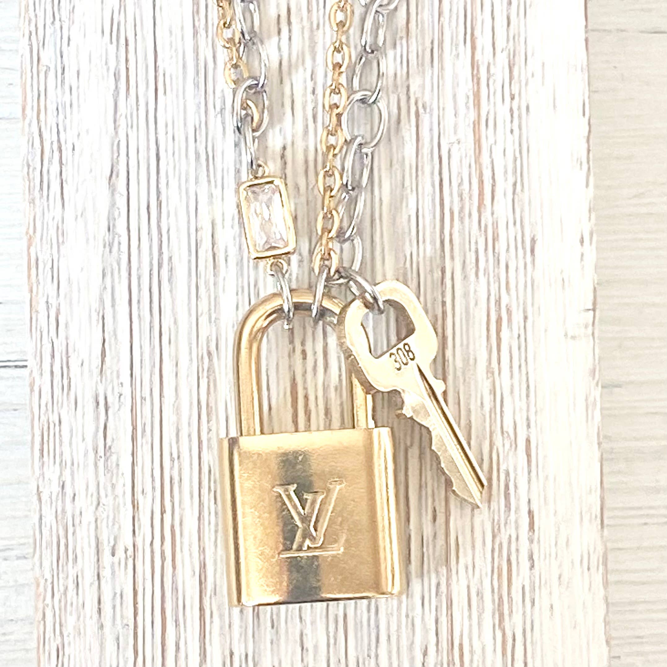 Louis Vuitton Repurposed Lock Necklace