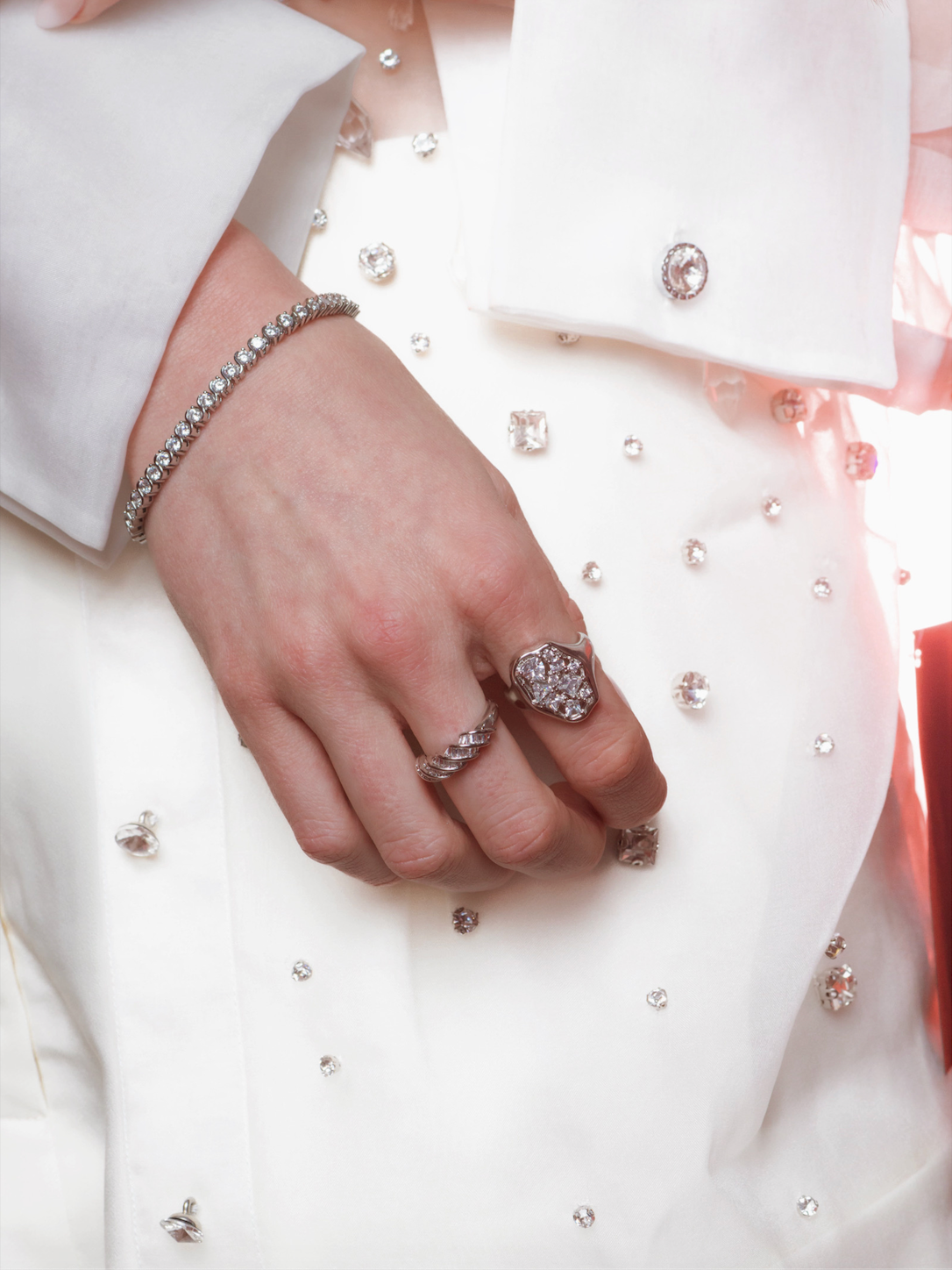 HOLLY TENNIS BRACELET SILVER: One Size