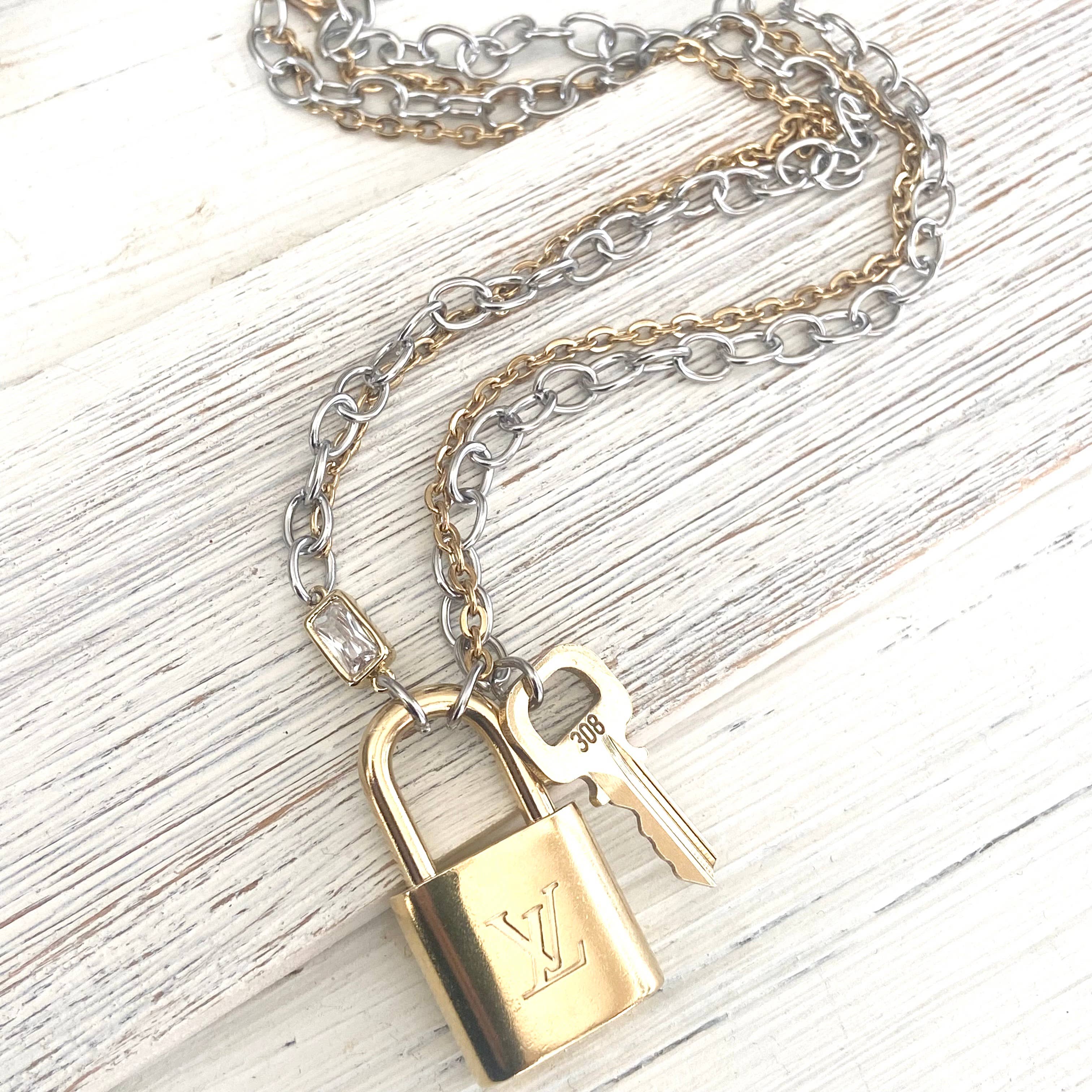 Louis Vuitton Repurposed Lock Necklace