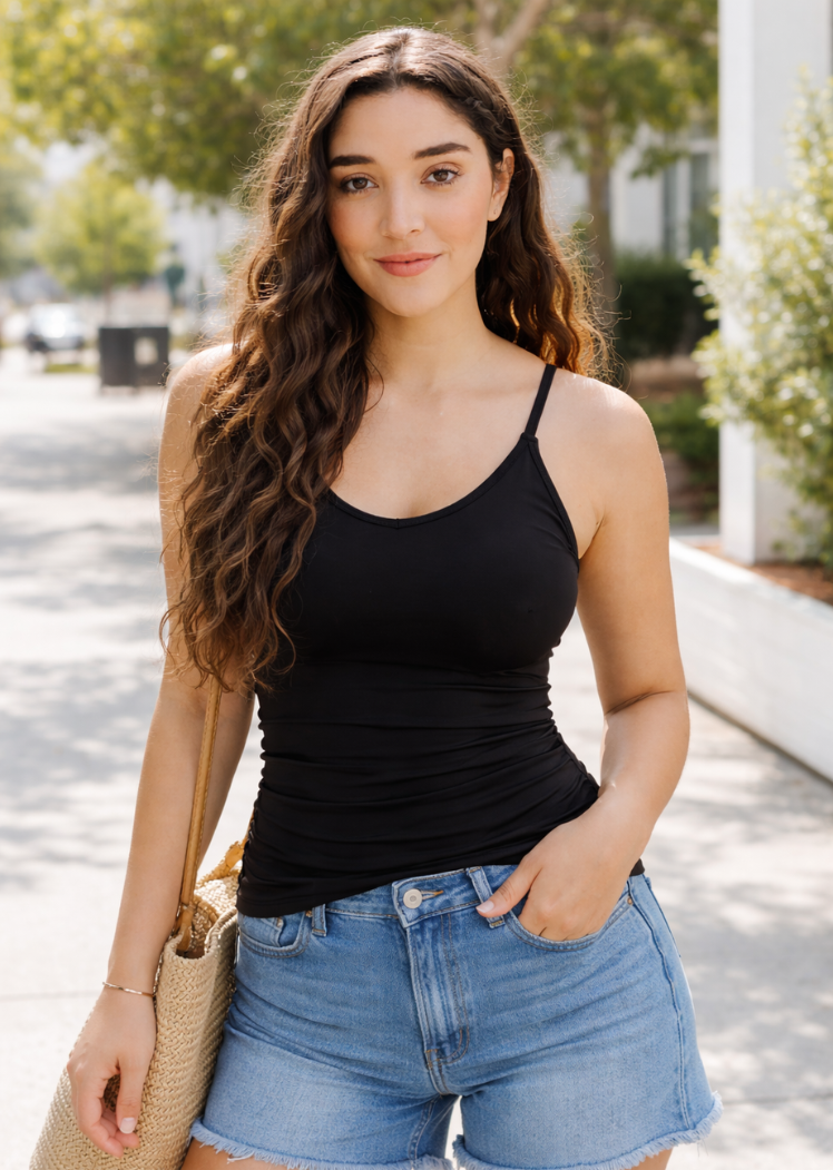 Built-In Bra Cami: Sand Shell / Regular