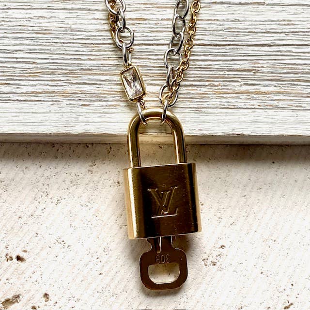 Louis Vuitton Repurposed Lock Necklace