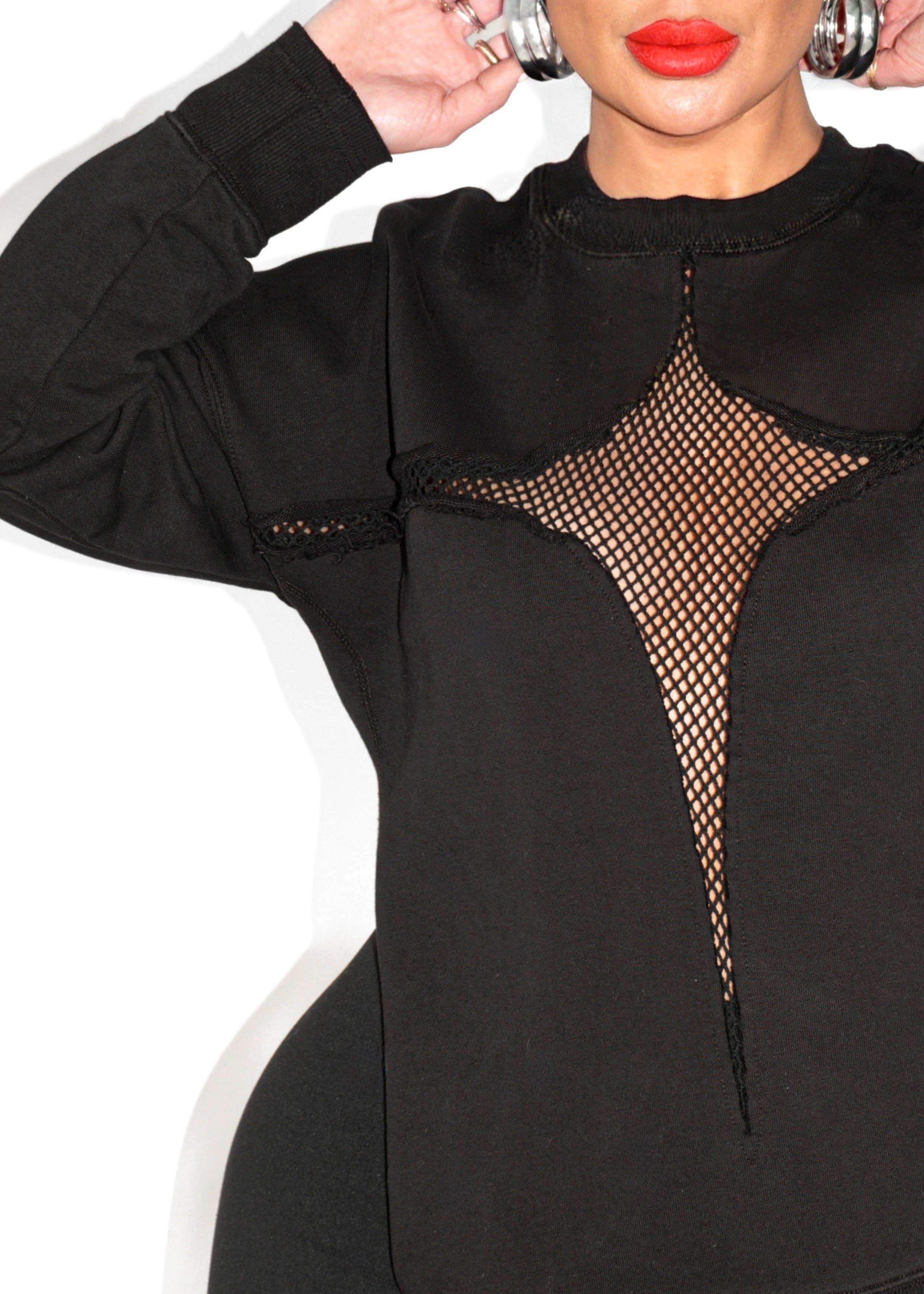 Mesh Feel Good Side Slit Sweatshirt