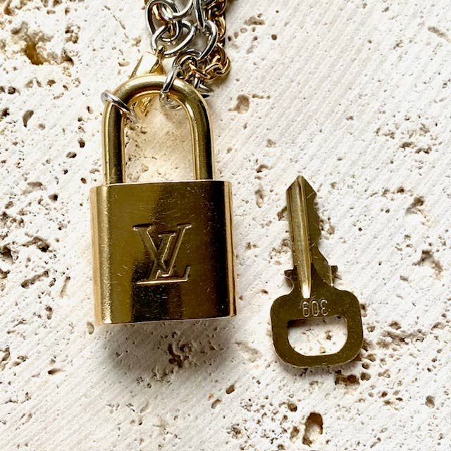 Louis Vuitton Repurposed Lock Necklace