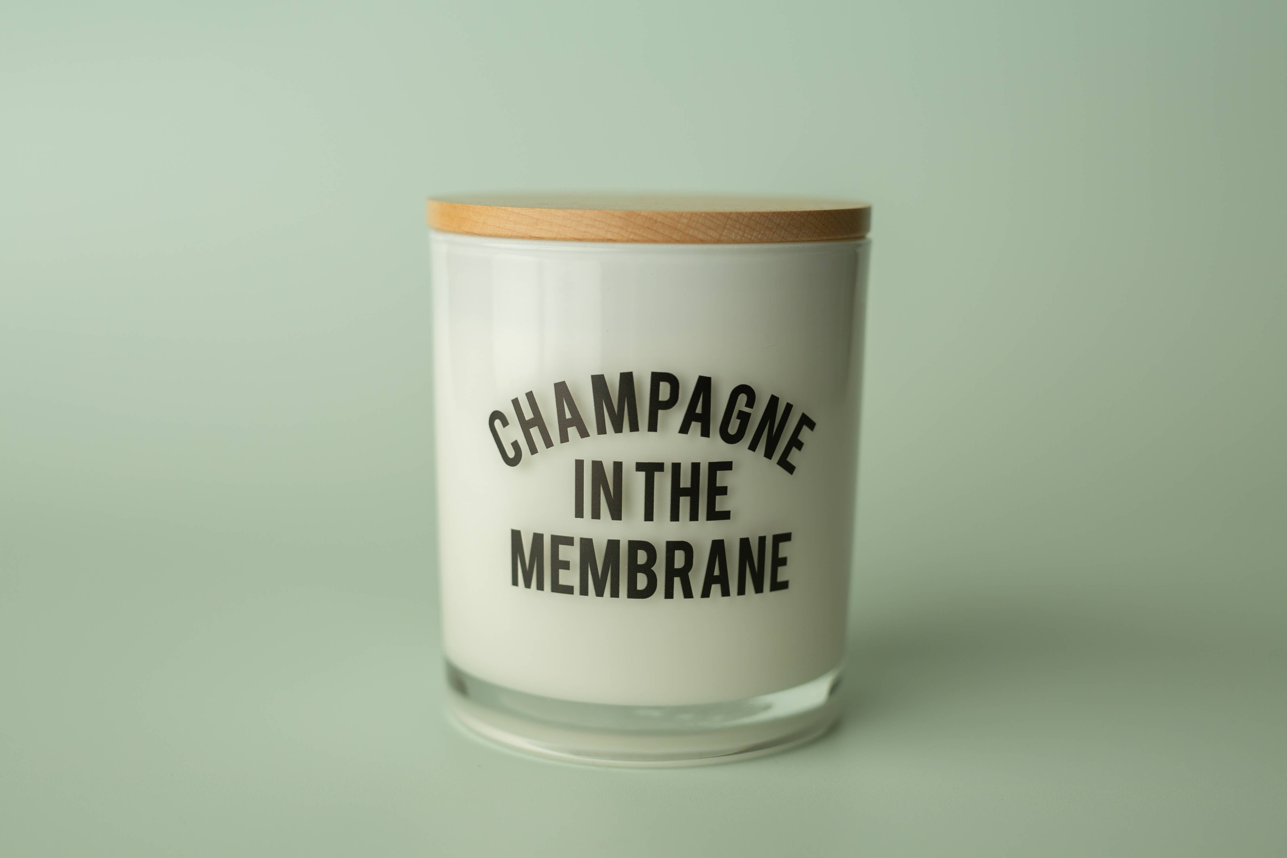Champagne in the Membrane Funny Wine Soy Candle: Sugared Citrus