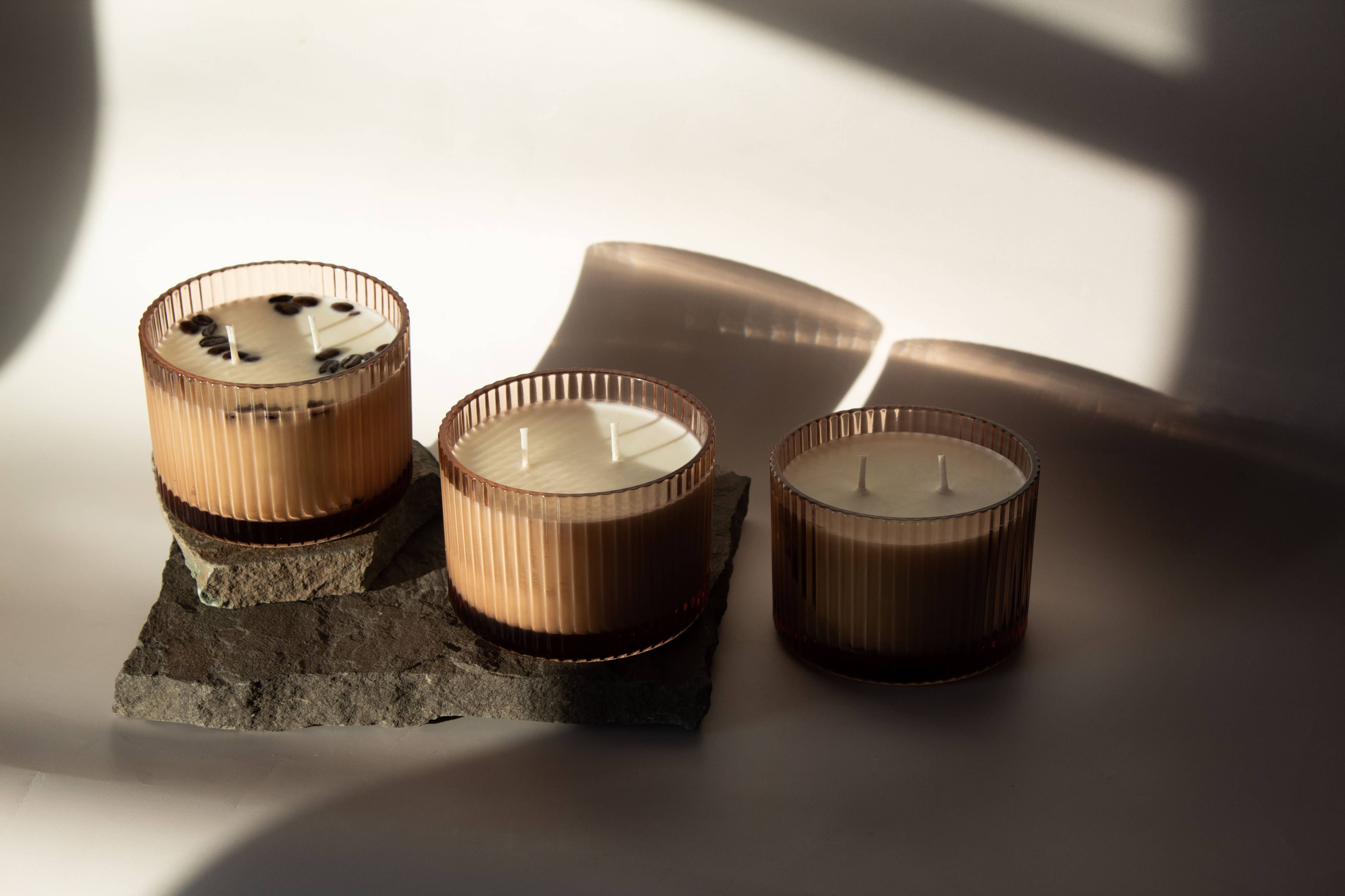 NEW ARRIVAL: Fluted Glass Soy Candle: Date Night