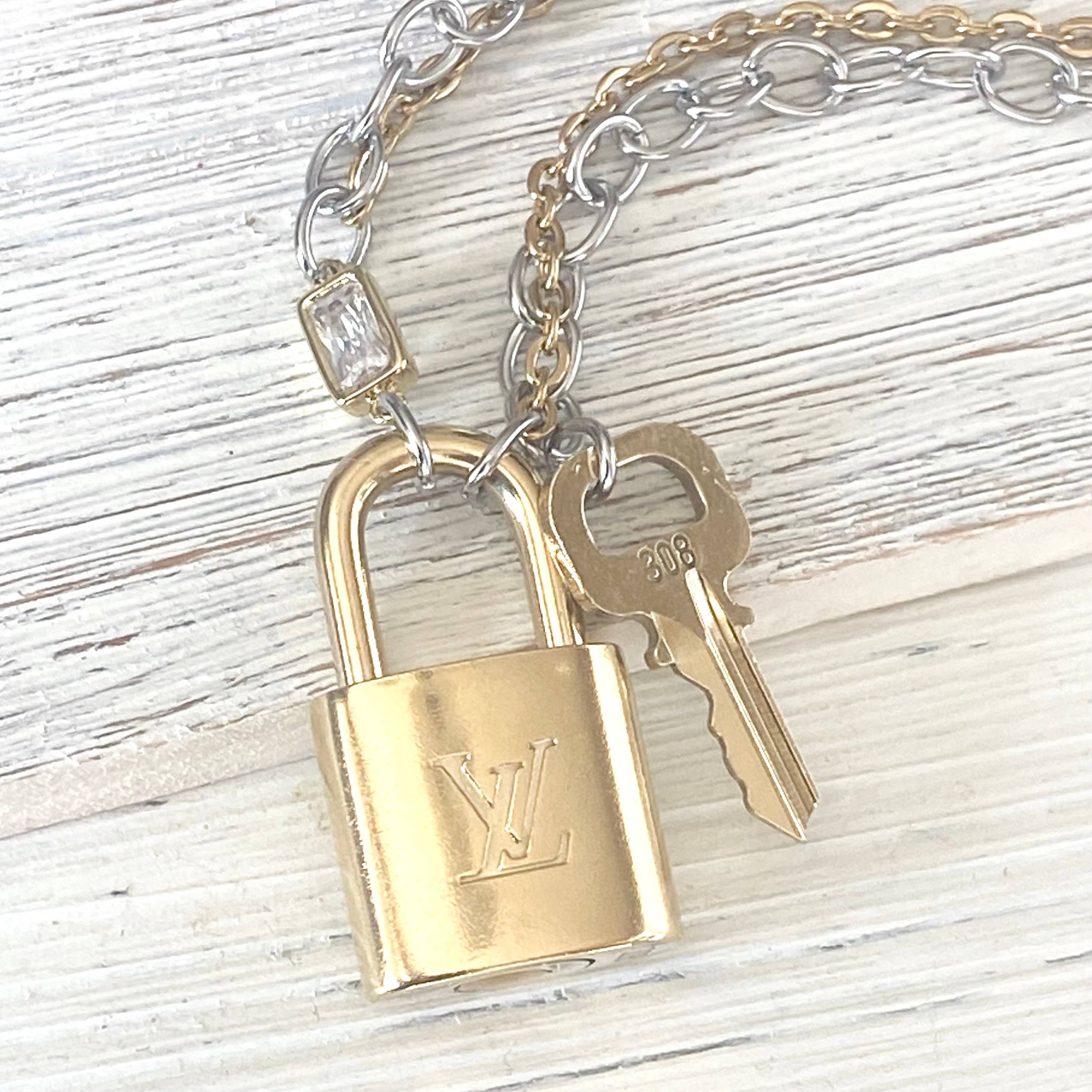 Louis Vuitton Repurposed Lock Necklace
