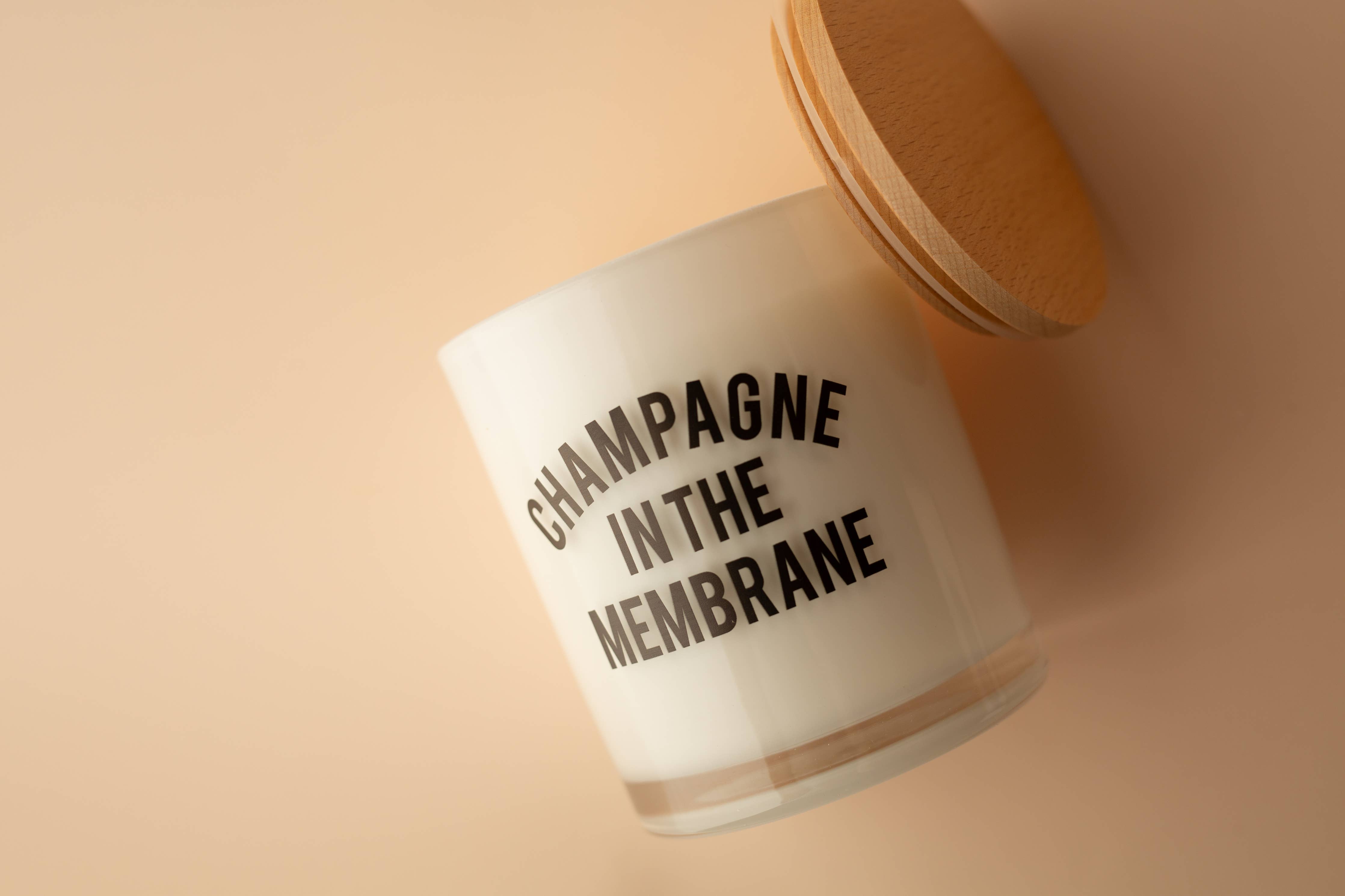 Champagne in the Membrane Funny Wine Soy Candle: Sugared Citrus