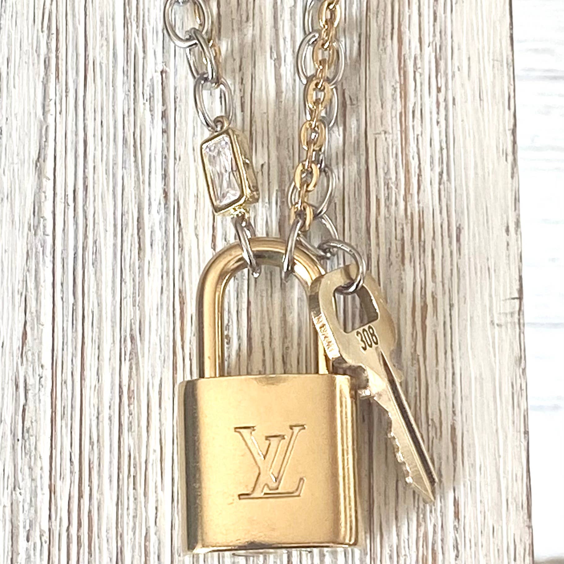 Louis Vuitton Repurposed Lock Necklace