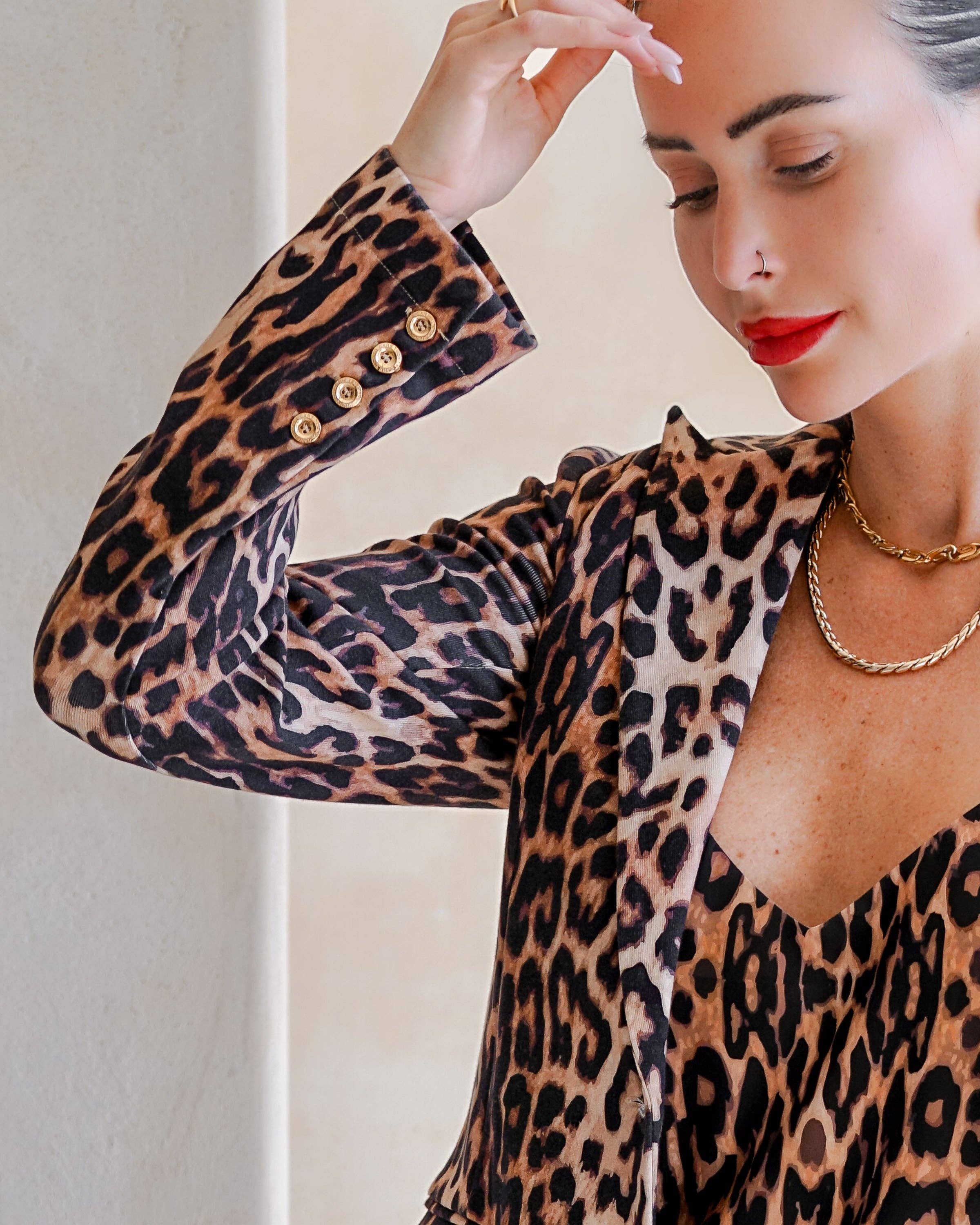 Kravitz Leopard Interlock Blazer