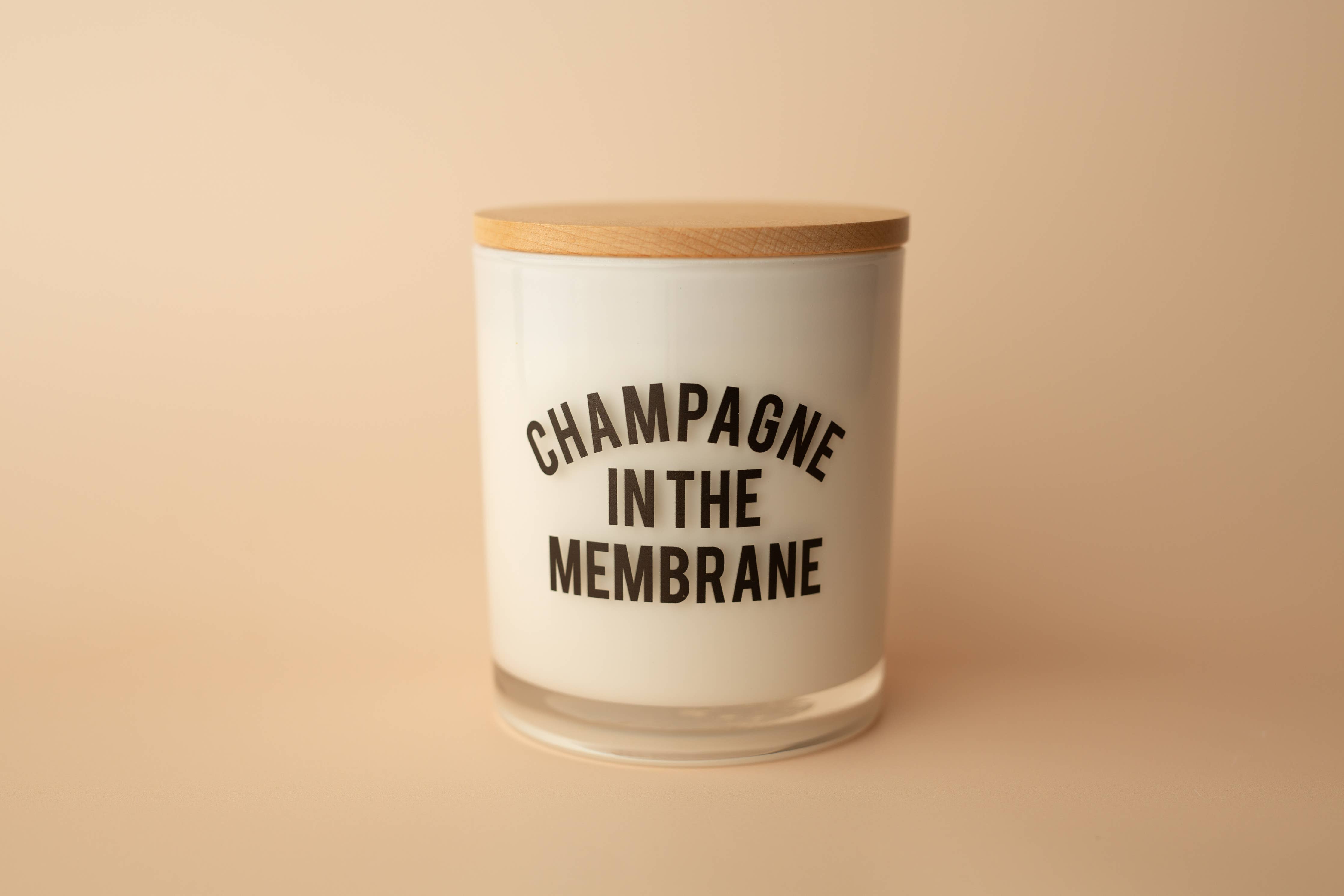 Champagne in the Membrane Funny Wine Soy Candle: Sugared Citrus