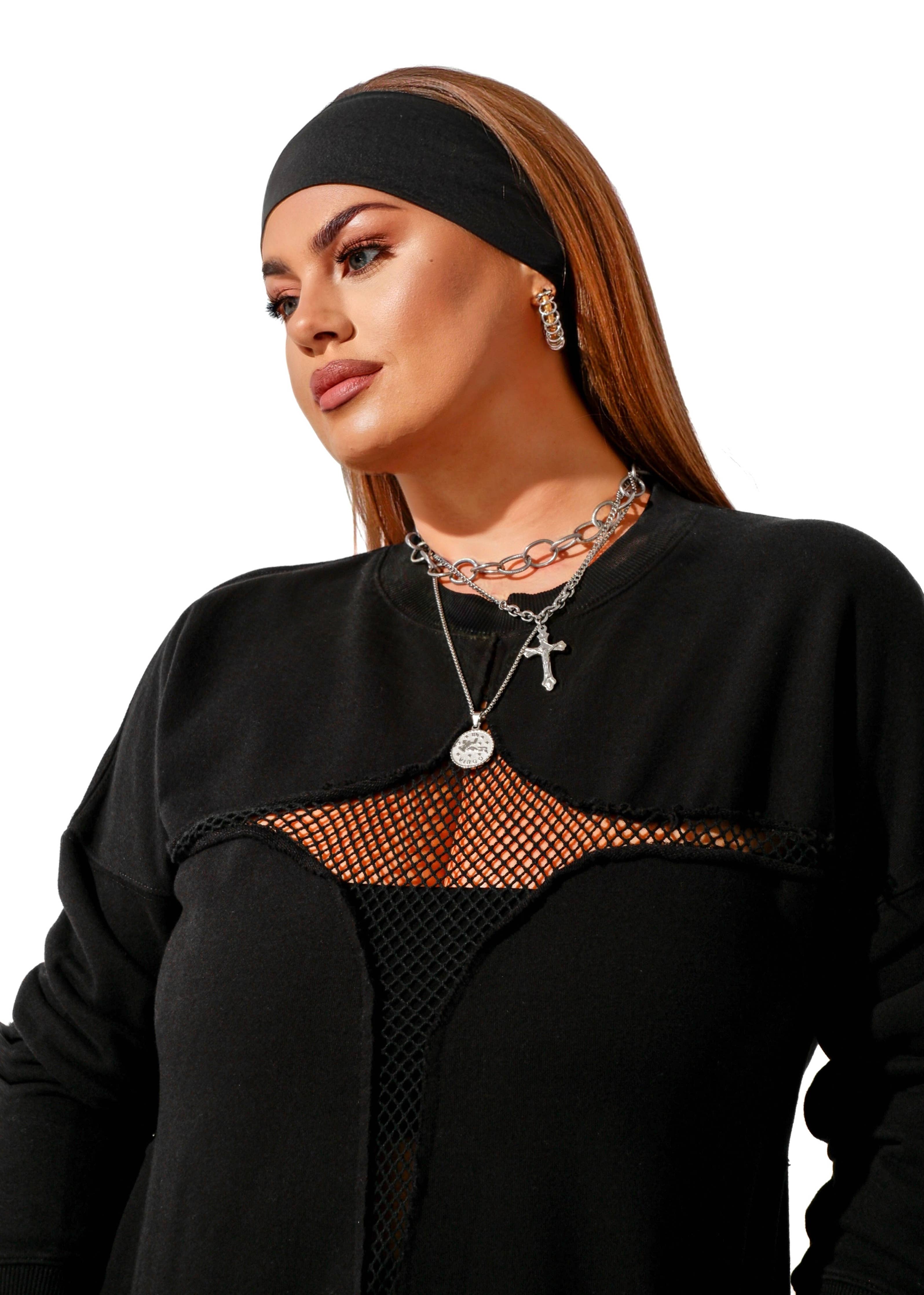 Mesh Feel Good Side Slit Sweatshirt