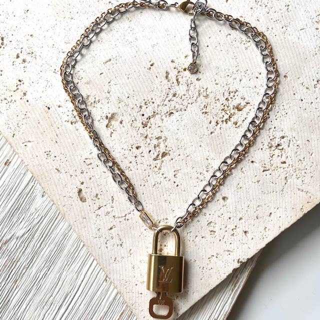 Louis Vuitton Repurposed Lock Necklace