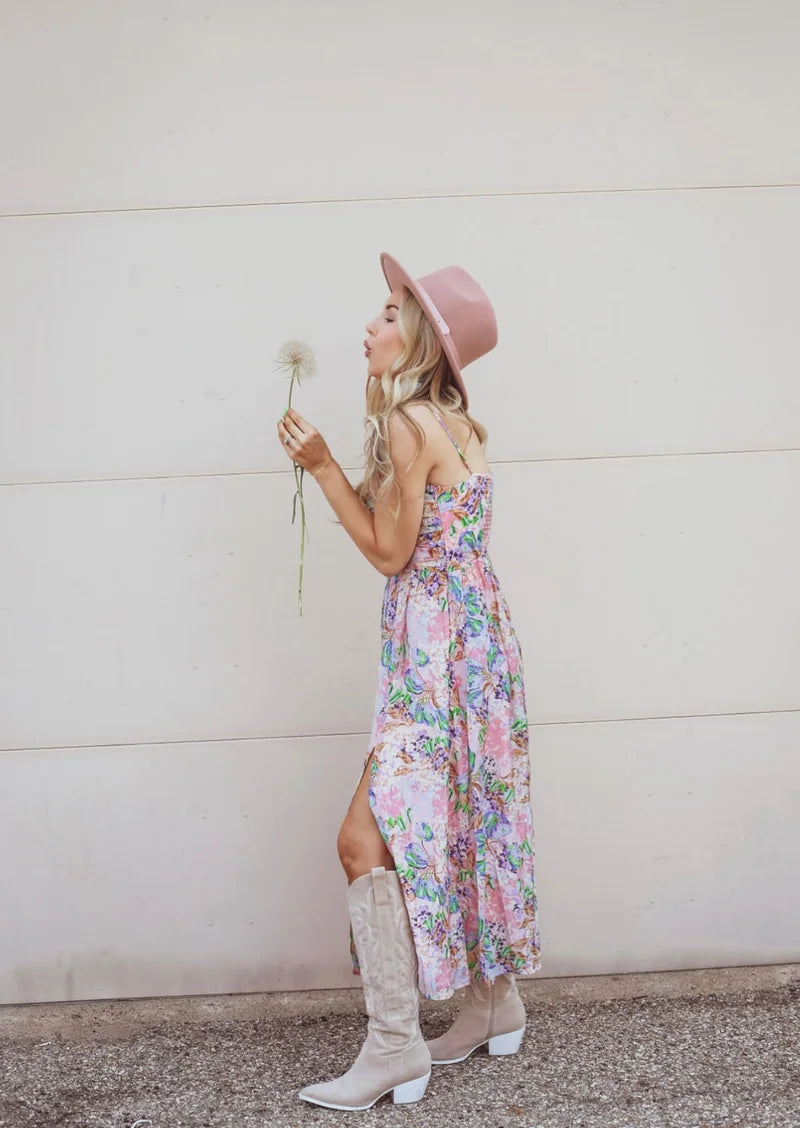 Pink Floral Maxi Dress