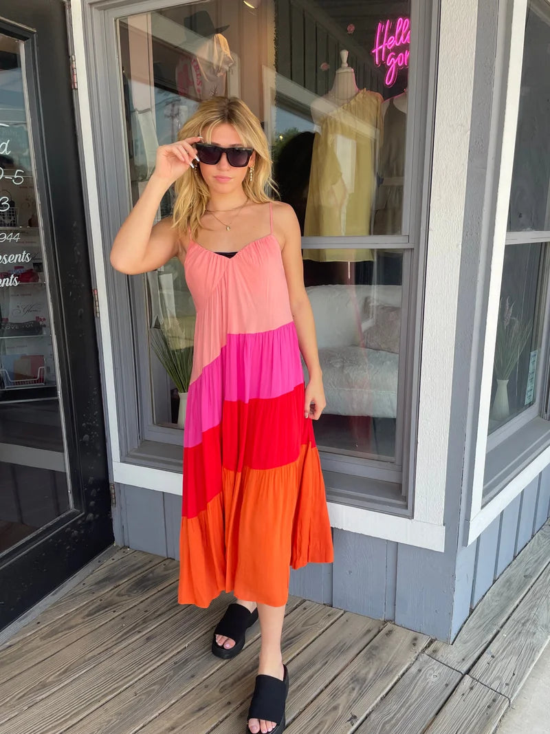 Positano Color Block Dress