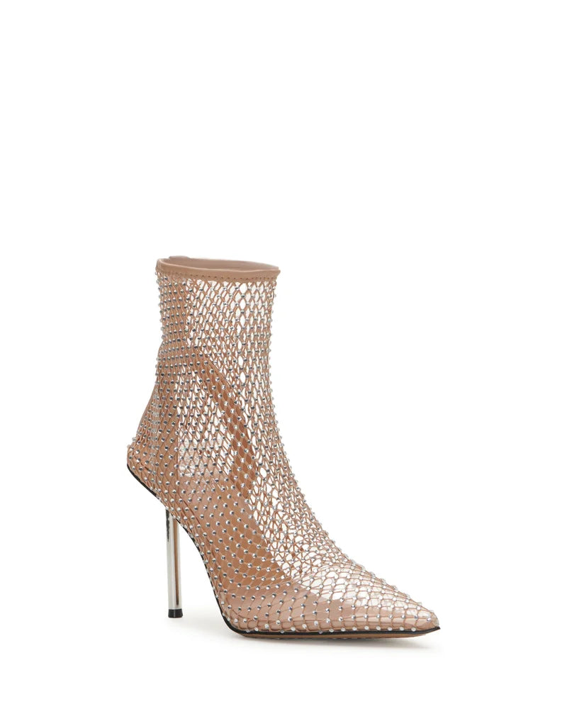Fishnet Pointy Toe Bootie