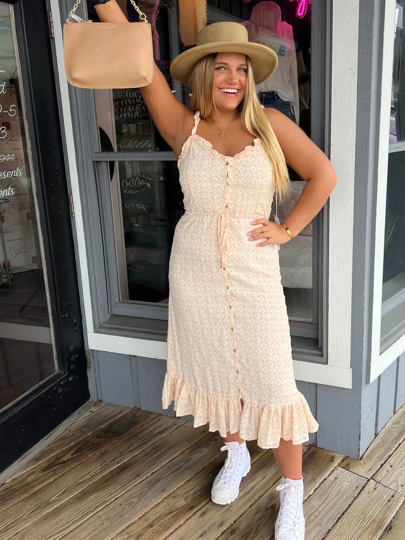 Peach Summer Romance Dress - Final Sale