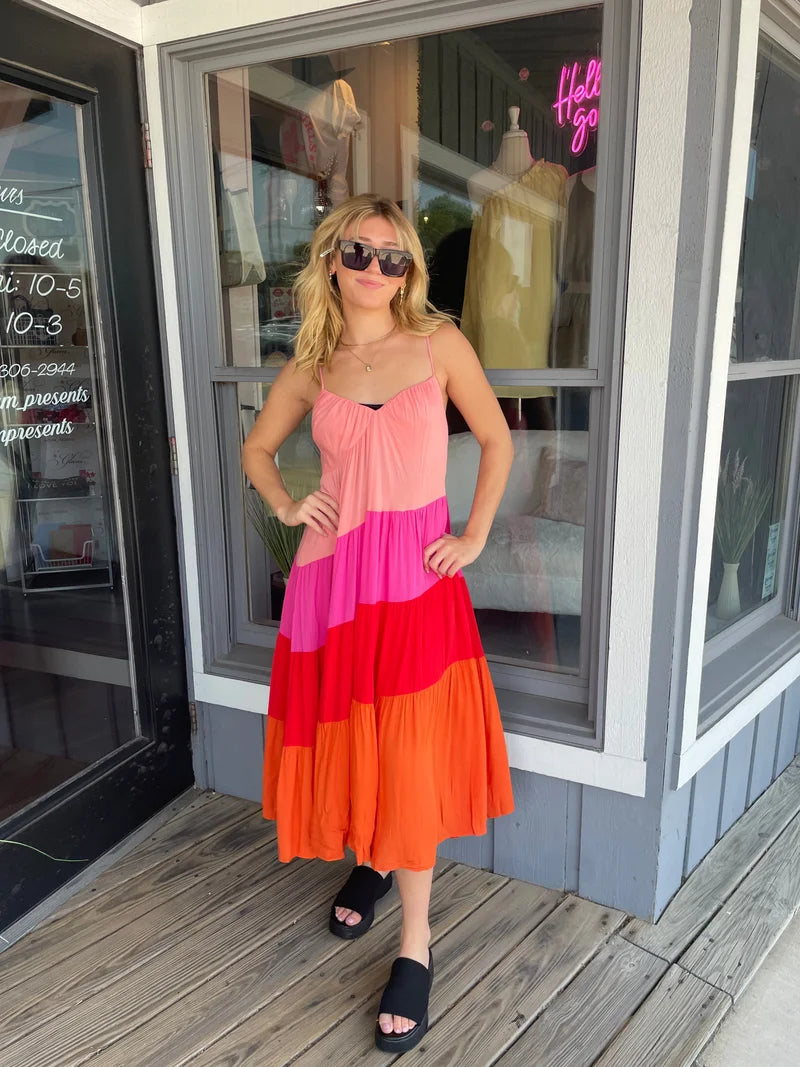 Positano Color Block Dress