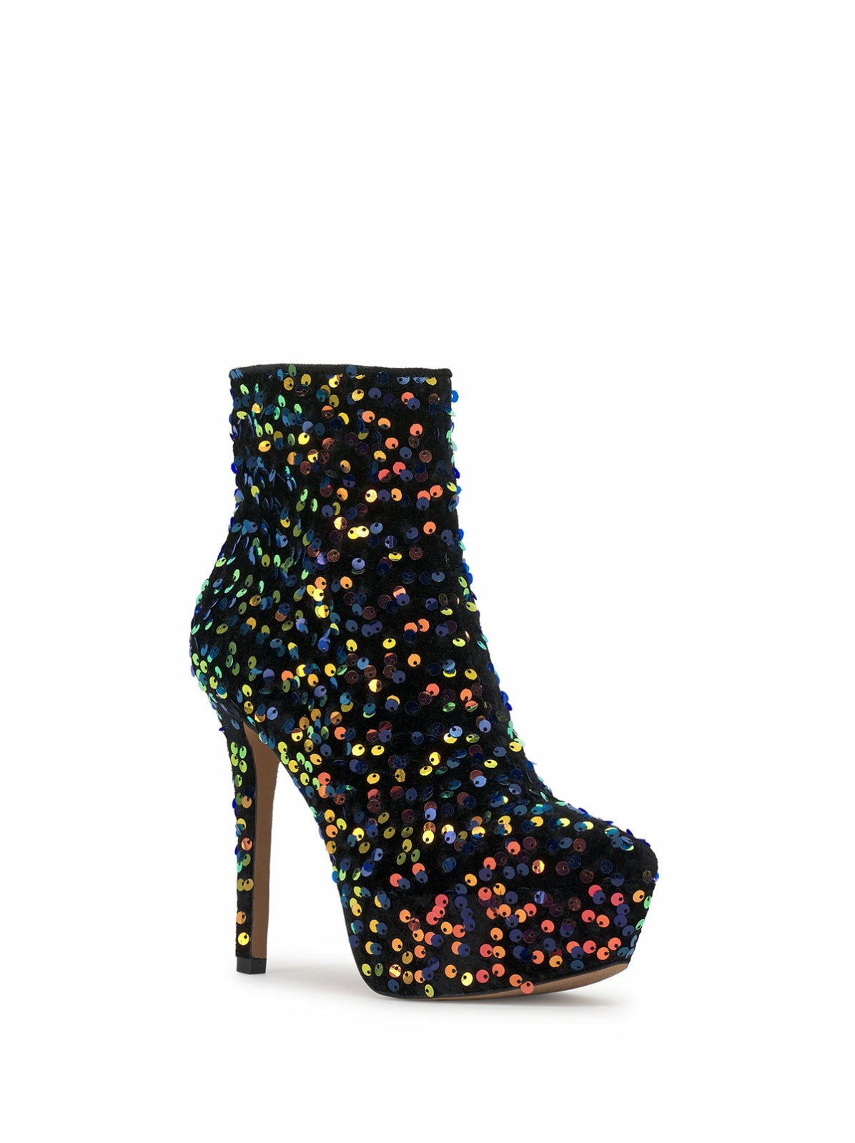 Black Multi Color Sequin Boot - Final Sale