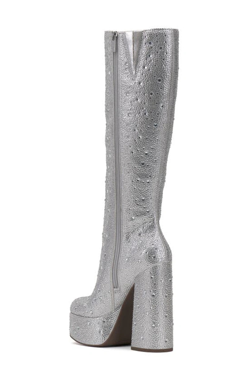 Silver Knee High Platform Boot - Final Sale