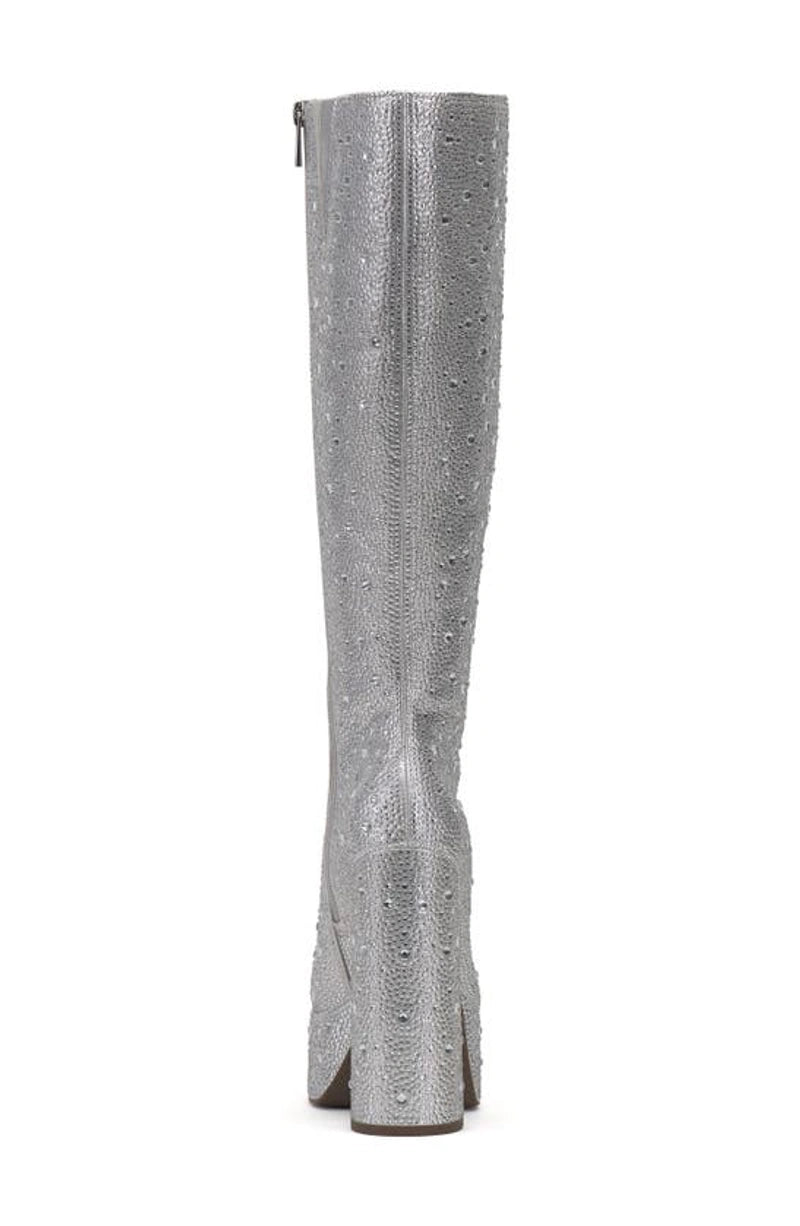 Silver Knee High Platform Boot - Final Sale