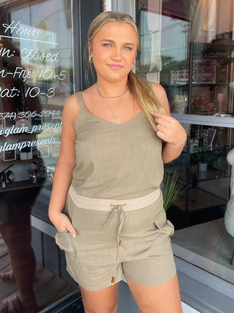 Olive Green Romper