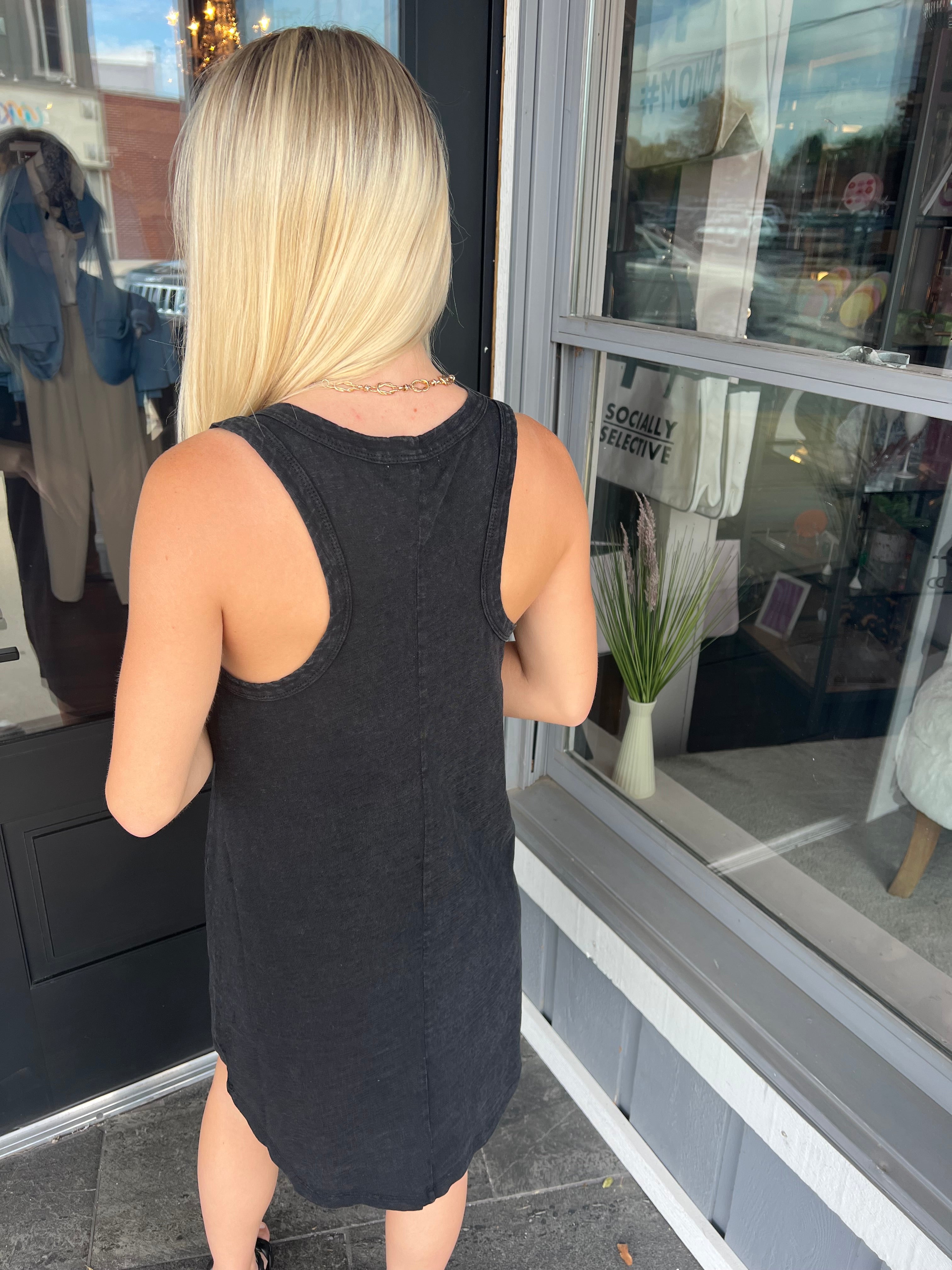 Easy Going Black Tank Mini Dress