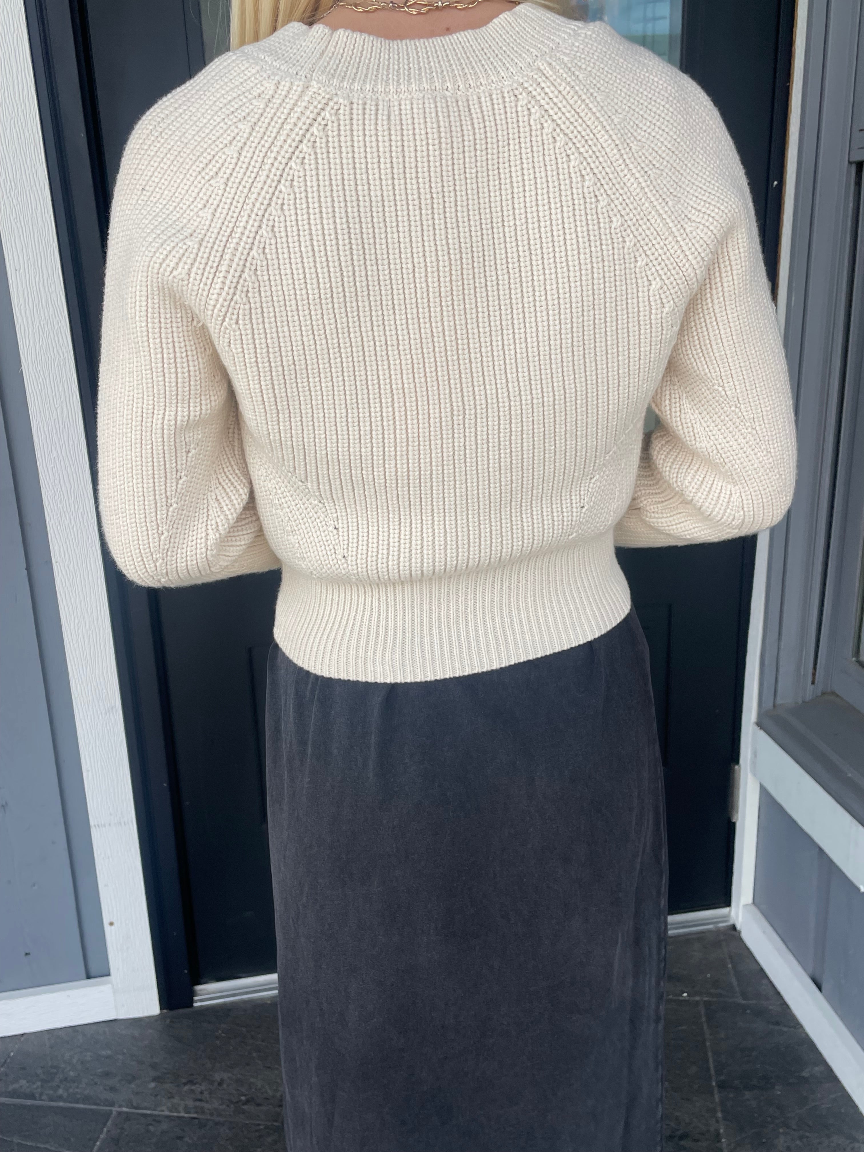 Cream Cropped Cardigan