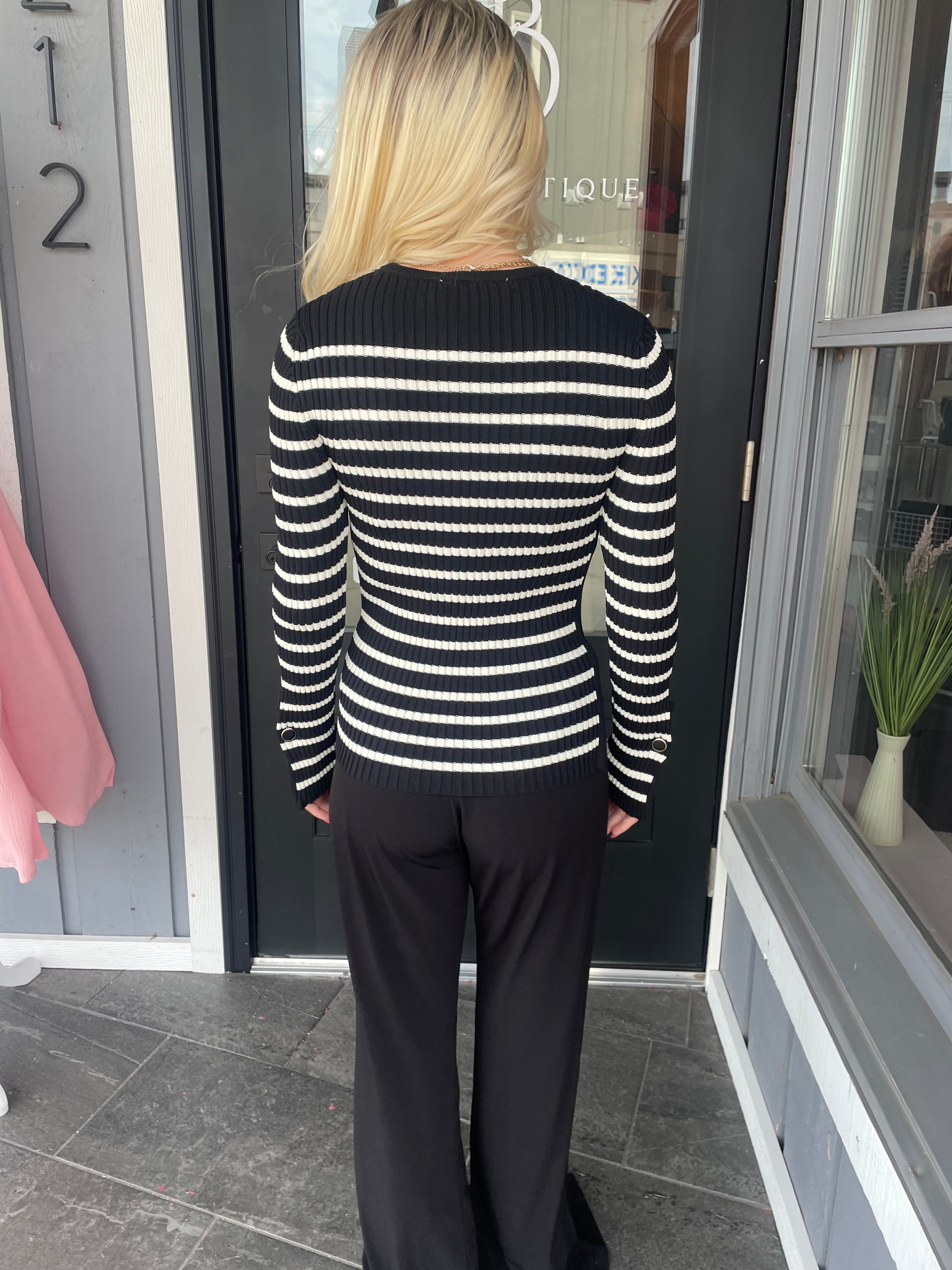 Black and White Stripe Sweater