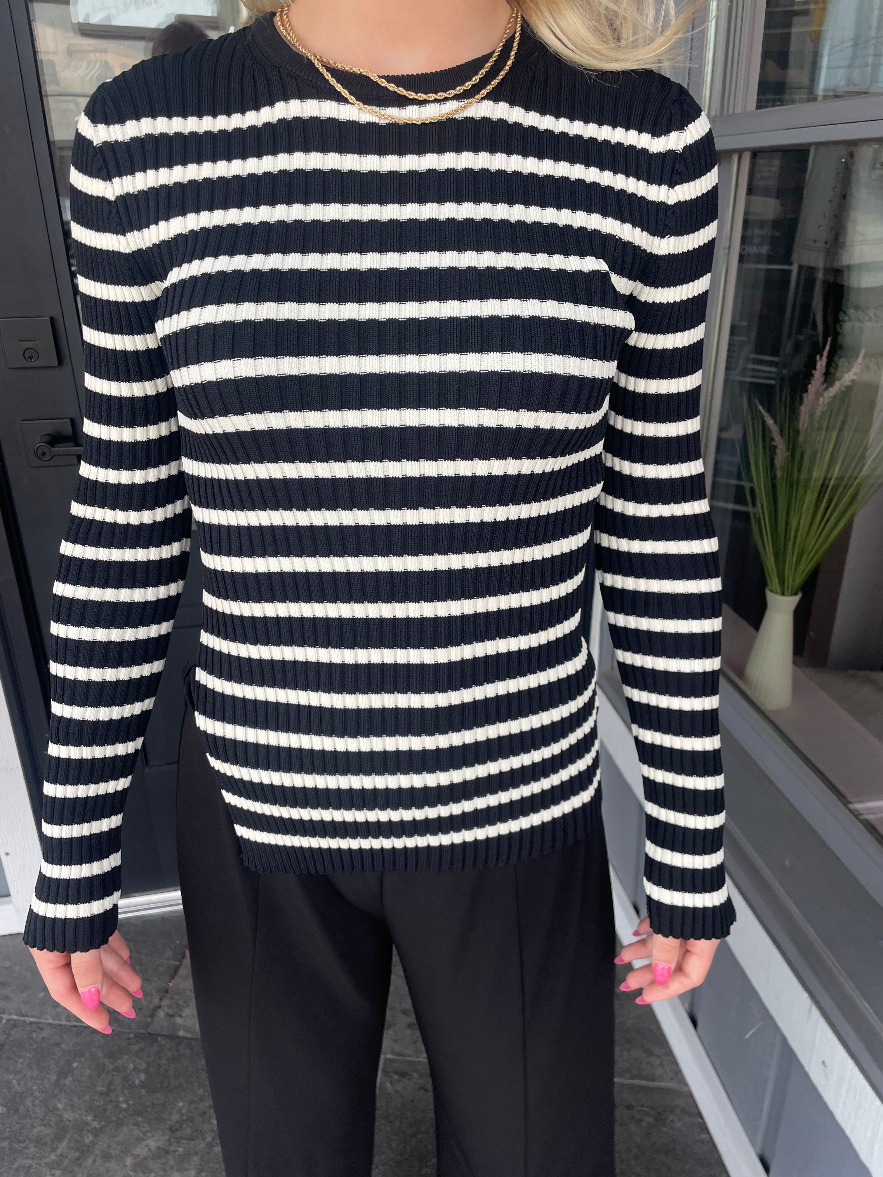 Black and White Stripe Sweater