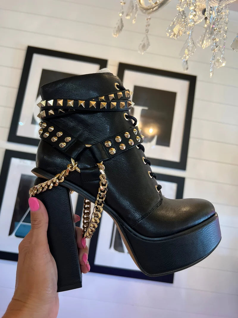 Black Studded Boot - Final Sale